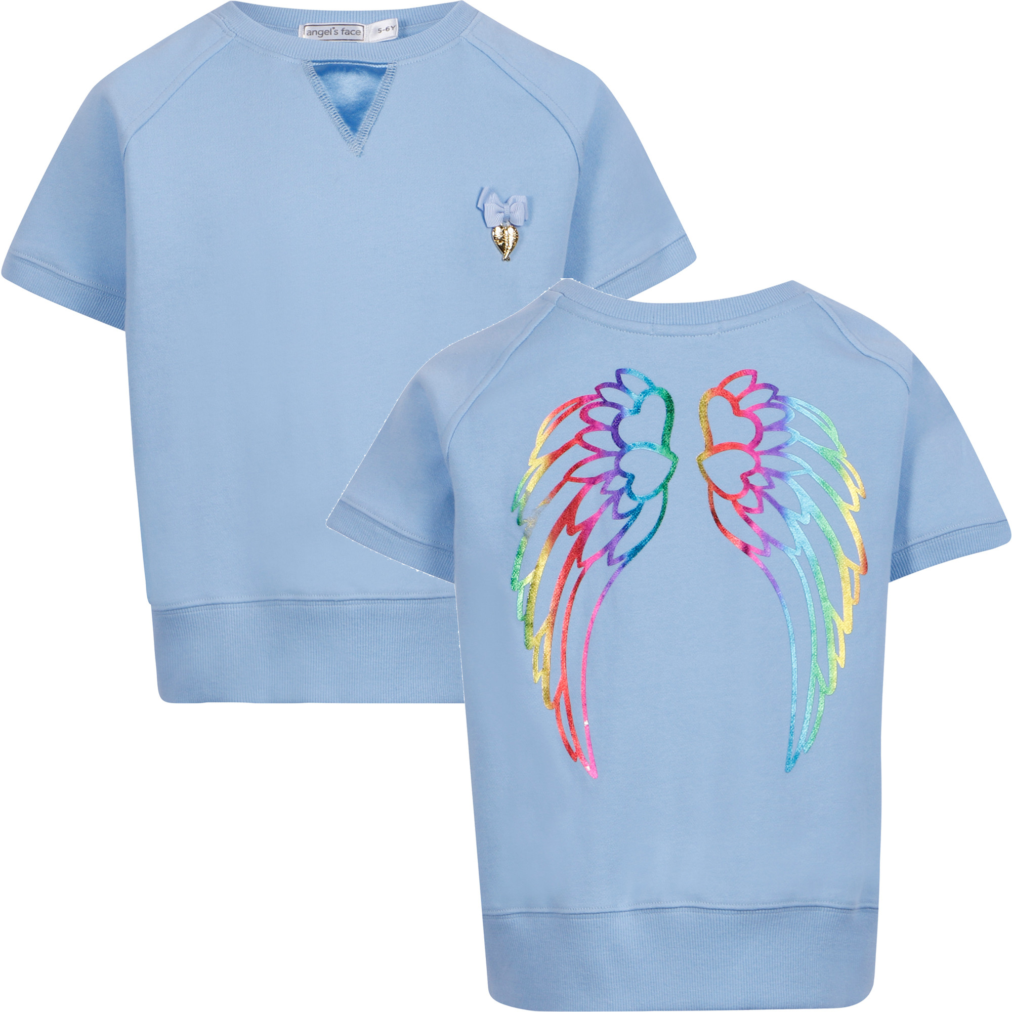 Angel's Face Angel Wings TShirt in Blue