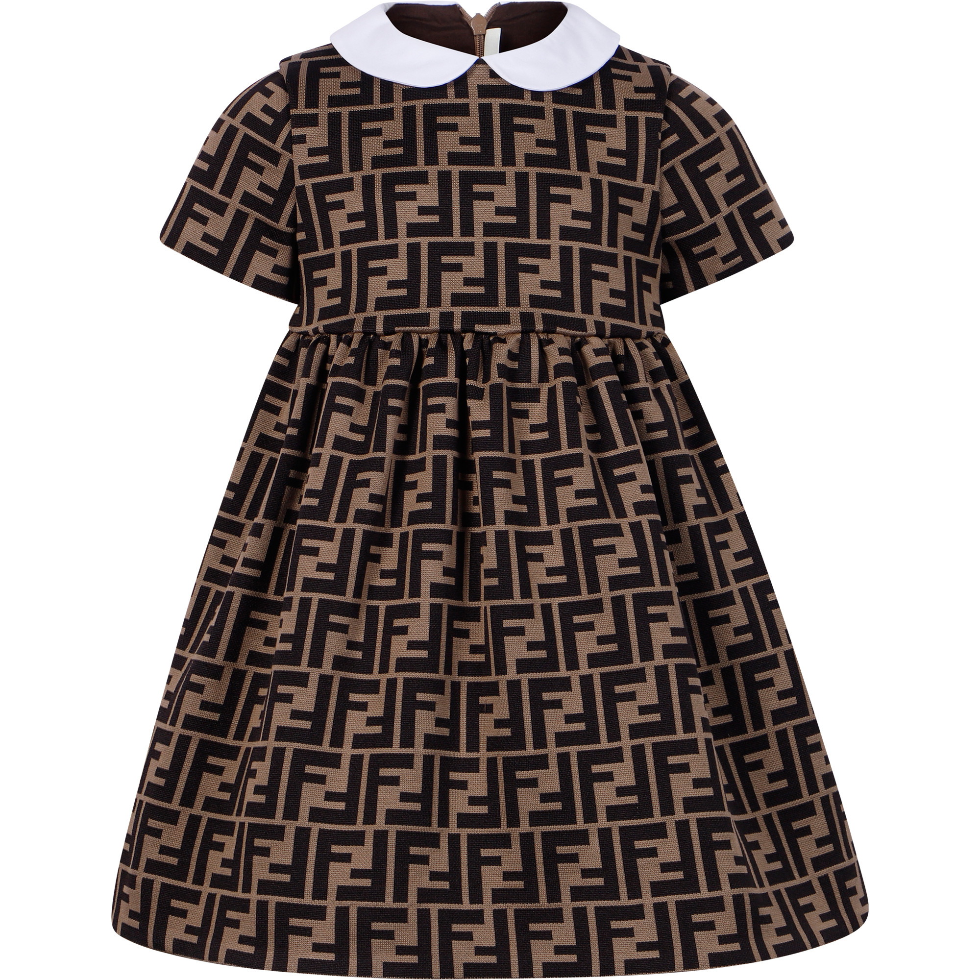 Fendi FF Print Dress in Black and Brown — BAMBINIFASHION.COM