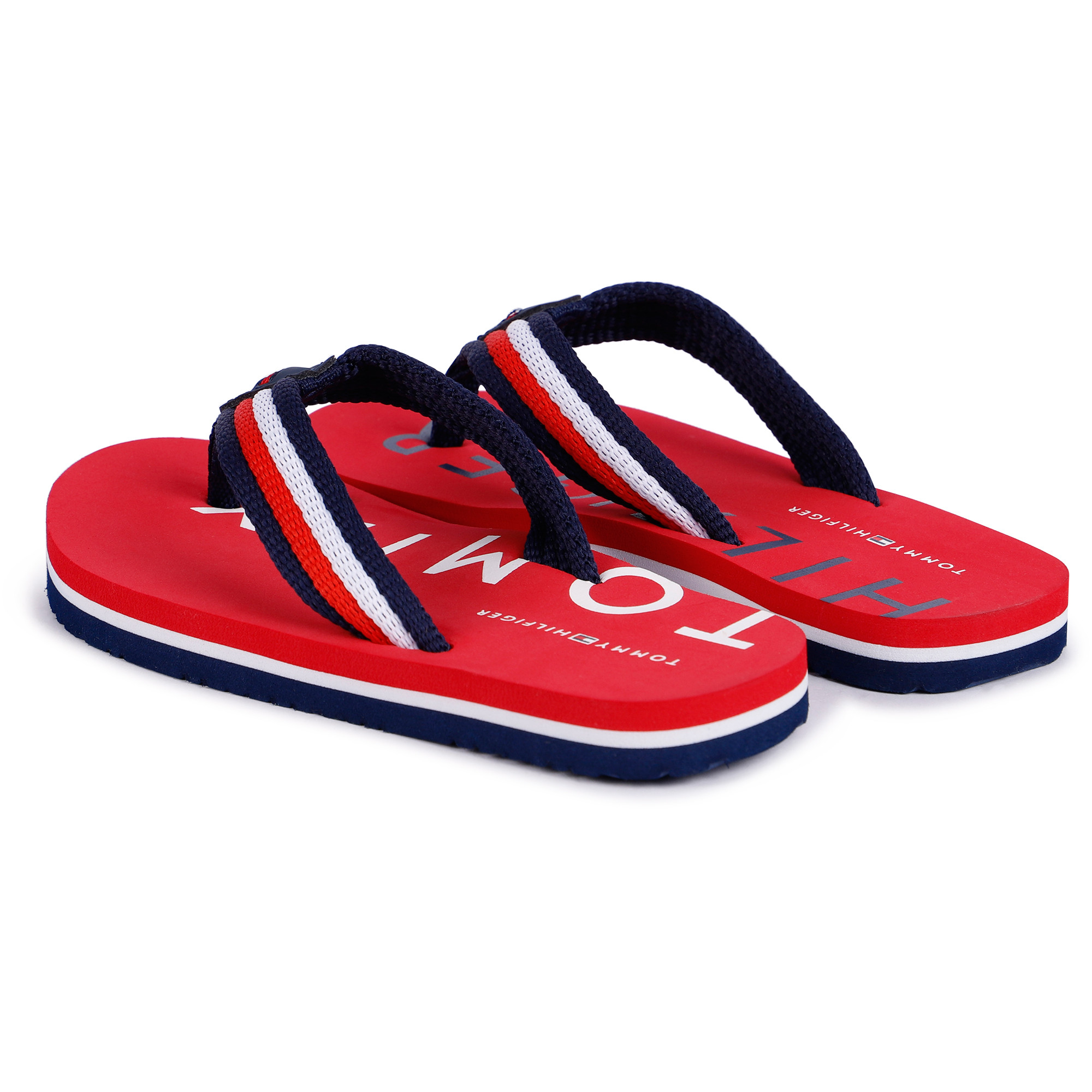 Tommy Hilfiger Logo Flip-Flops in Red | BAMBINIFASHION.COM