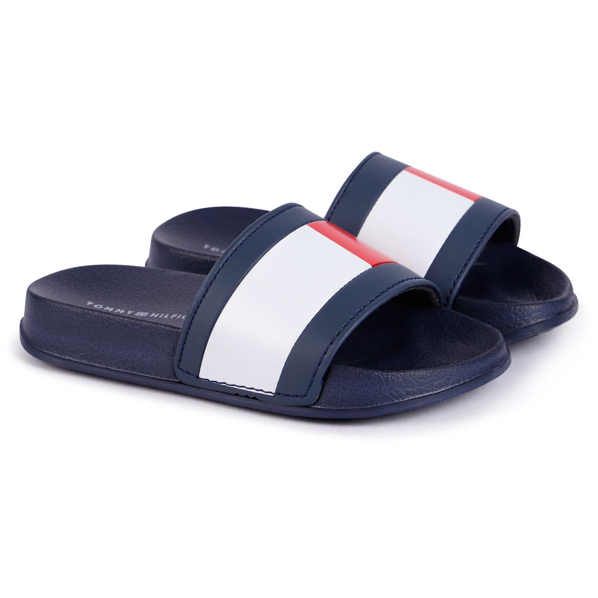 Tommy Hilfiger Logo Slide Sandals in Navy Blue â BAMBINIFASHION.COM