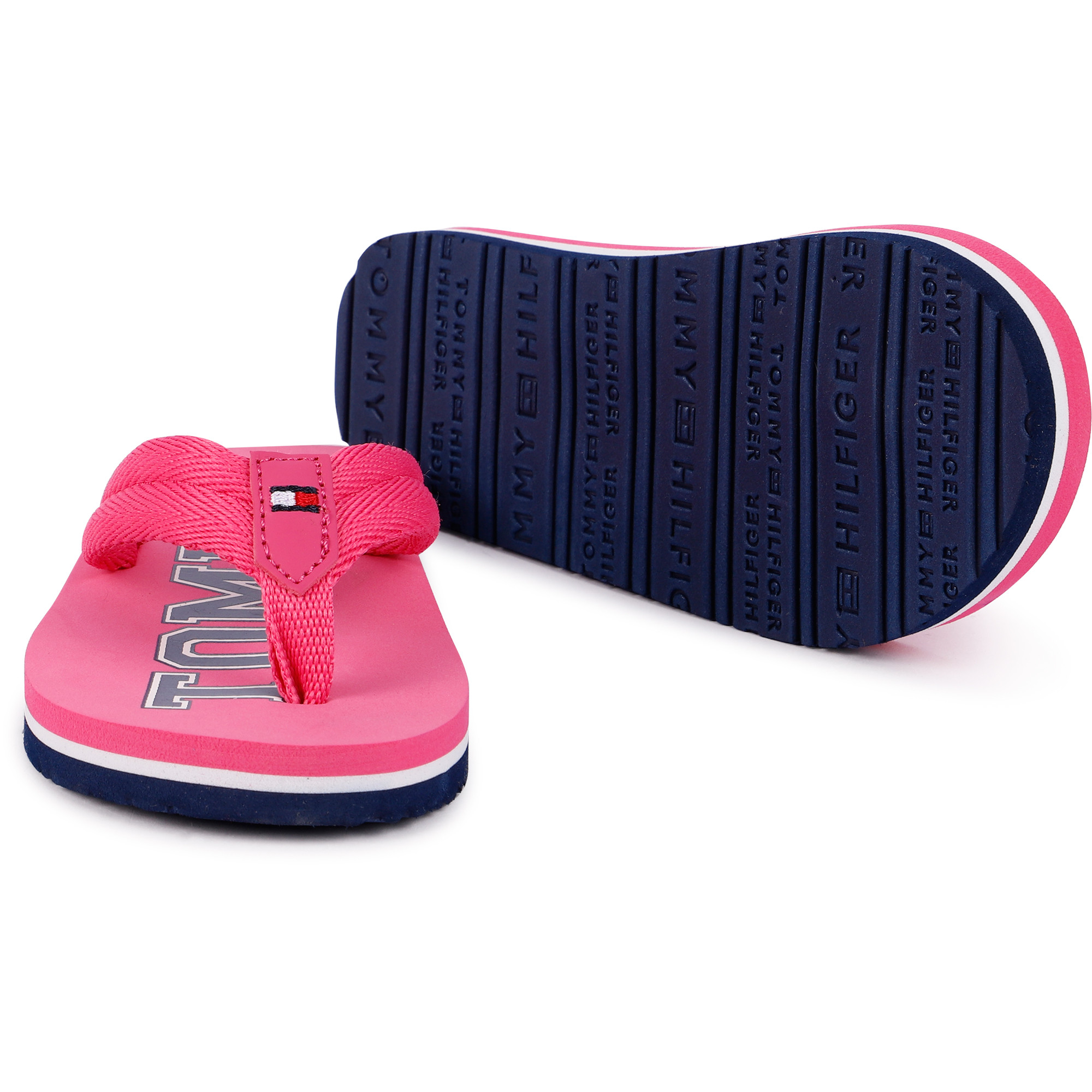 tommy hilfiger logo flip flops