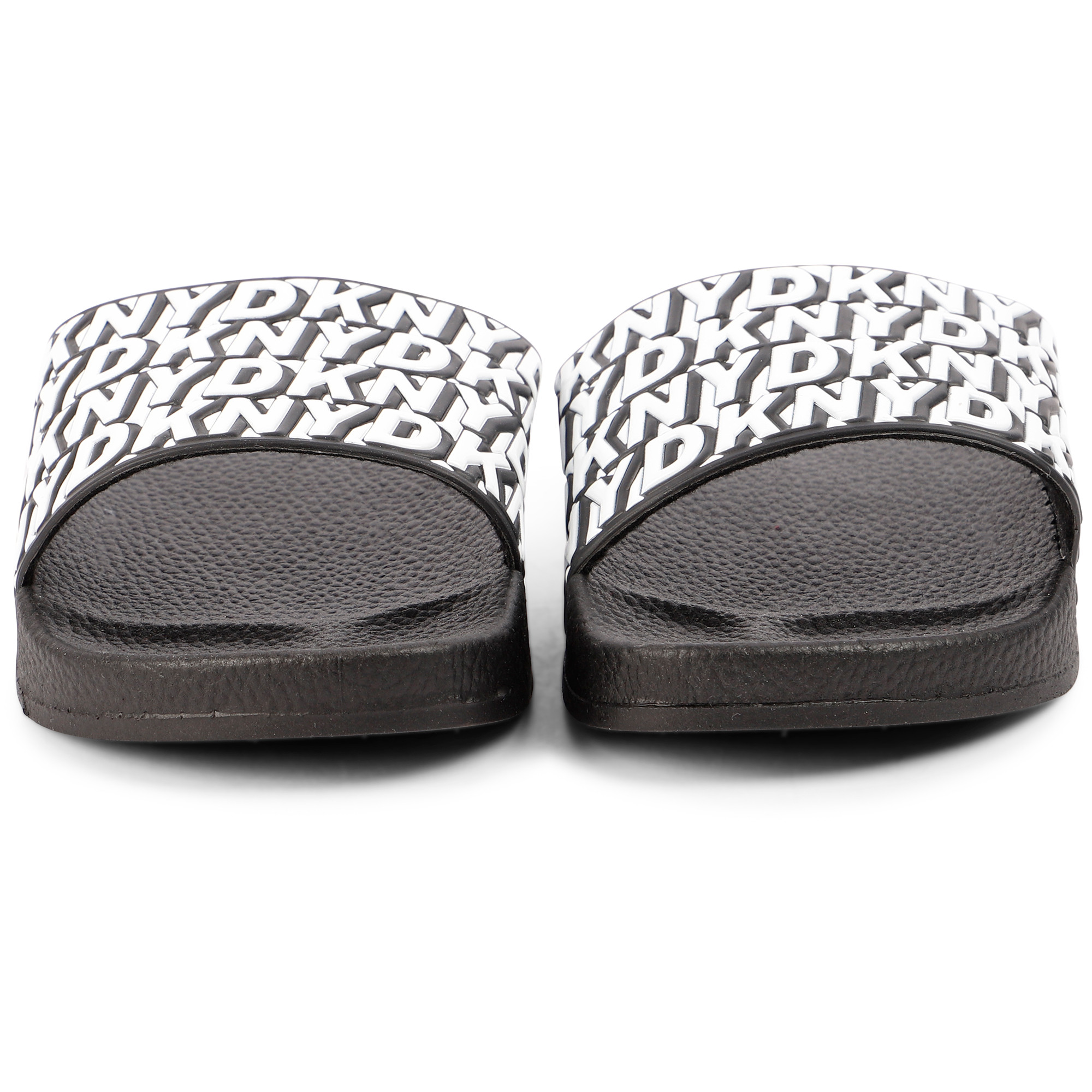 DKNY Logo Slide Sandals in Black - BAMBINIFASHION.COM