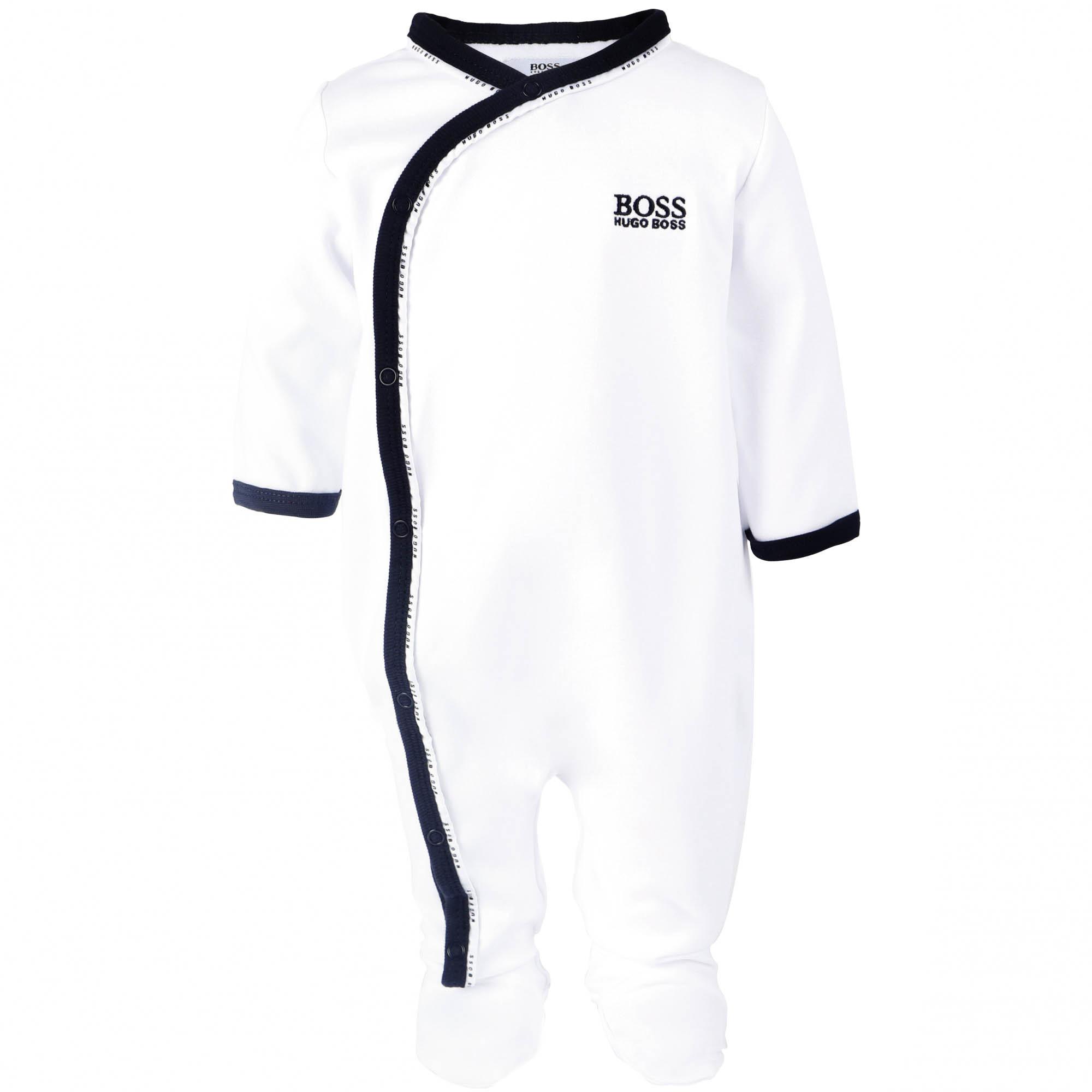 Boss Boss Baby Boy Onesie in White —