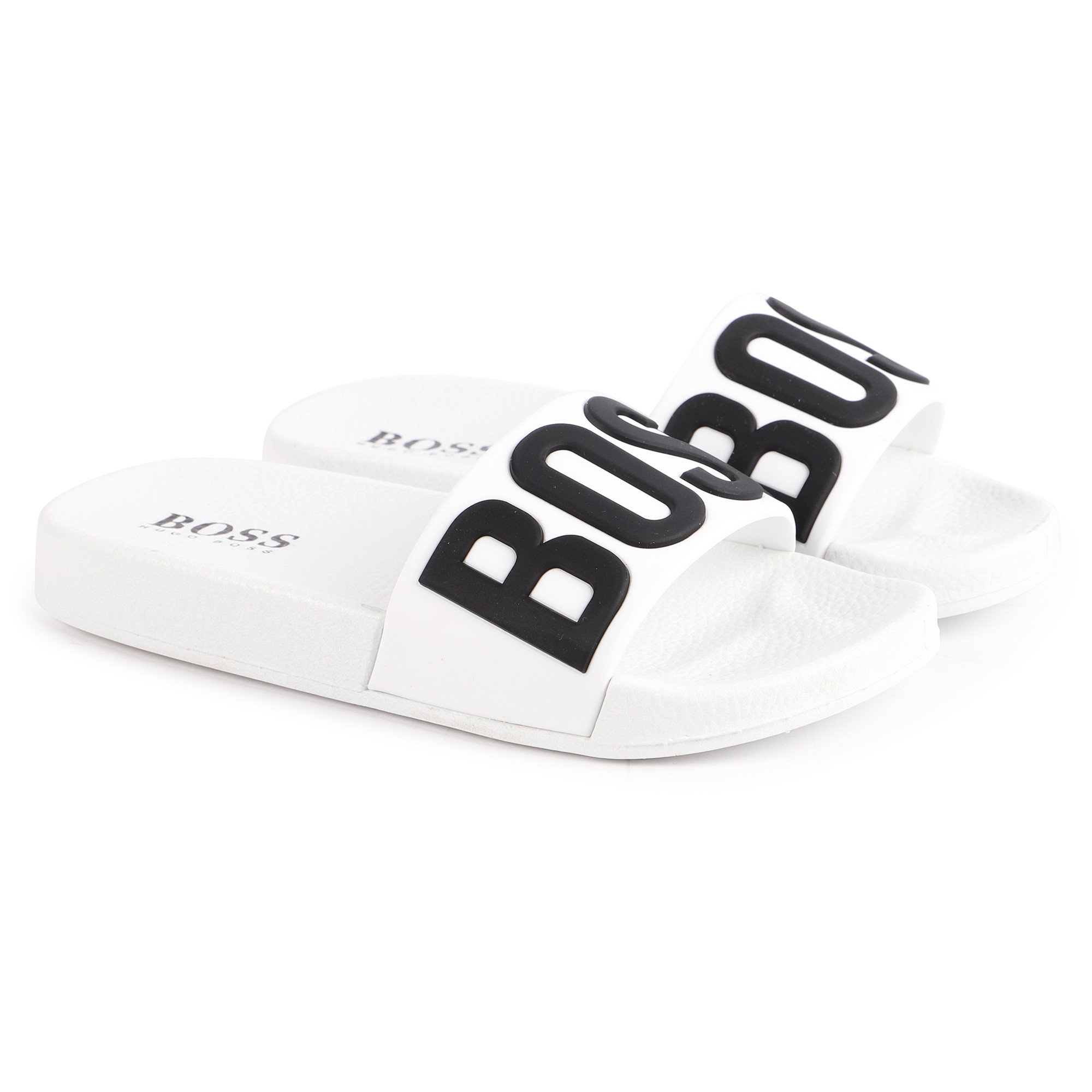 sass rhinestone logo slide sandals