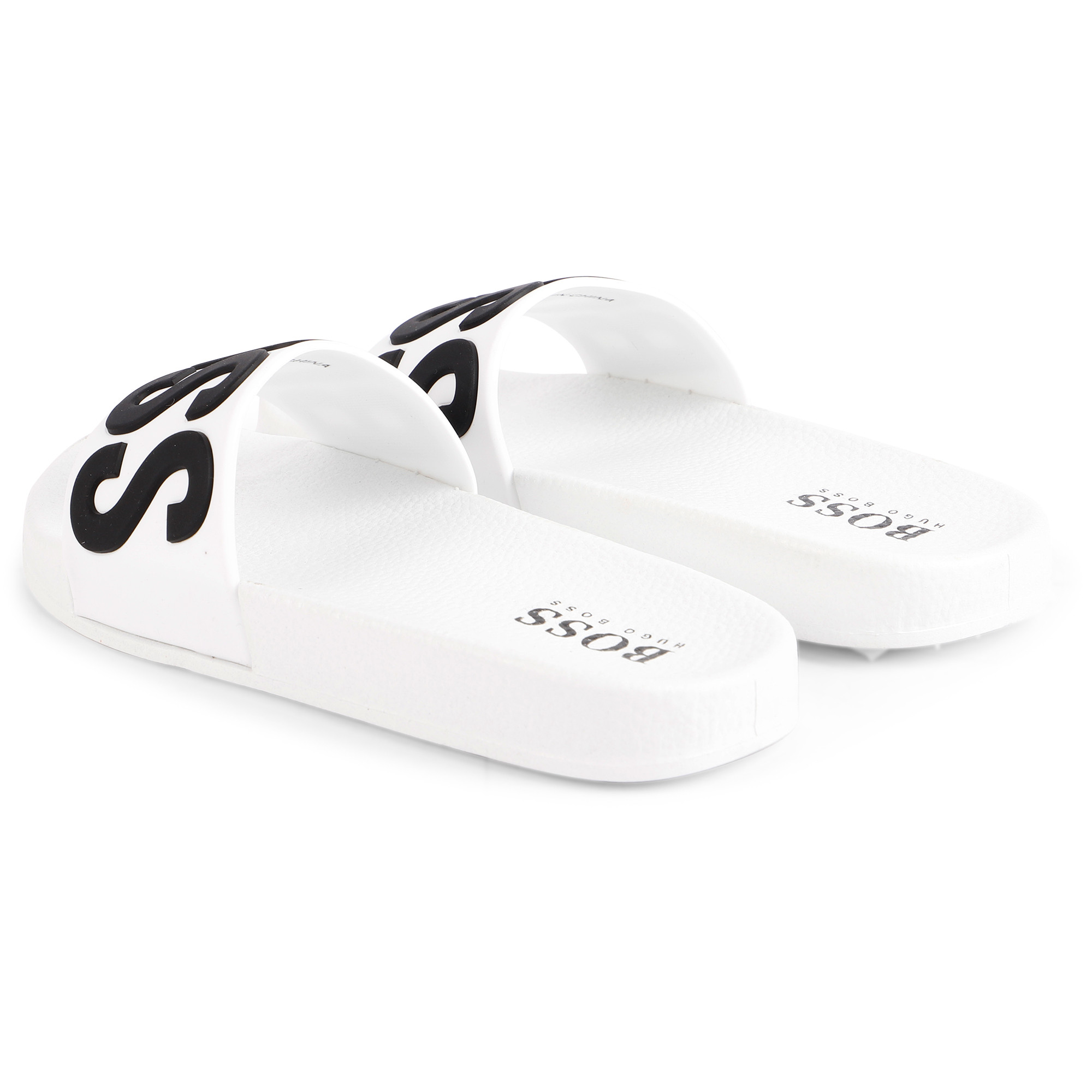 sass rhinestone logo slide sandals