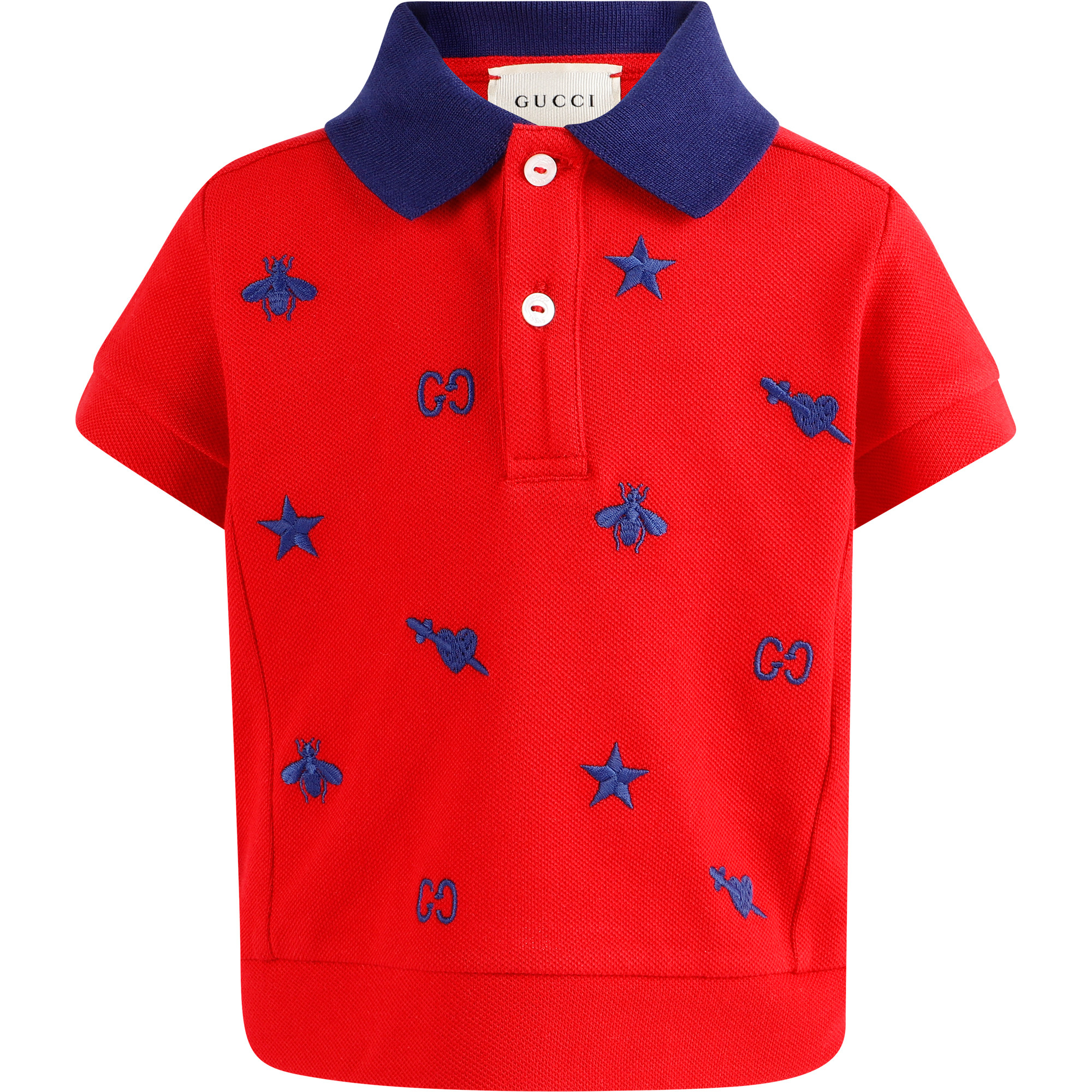 Gucci Bee Logo Polo Shirt in Red — BAMBINIFASHION.COM