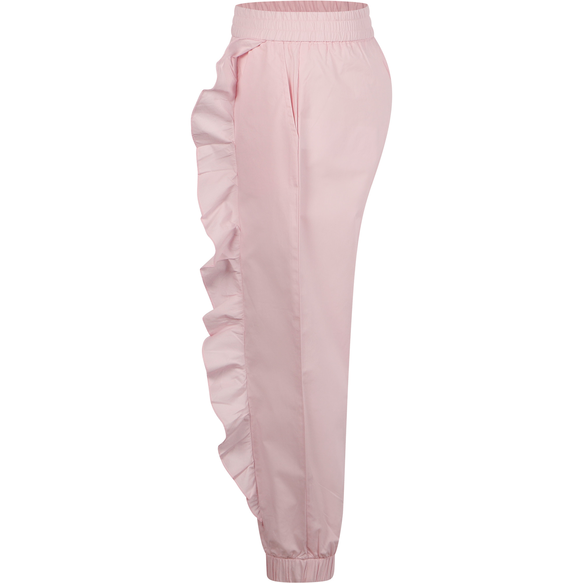 Monnalisa Ruffled Ribbon Trousers in Pink
