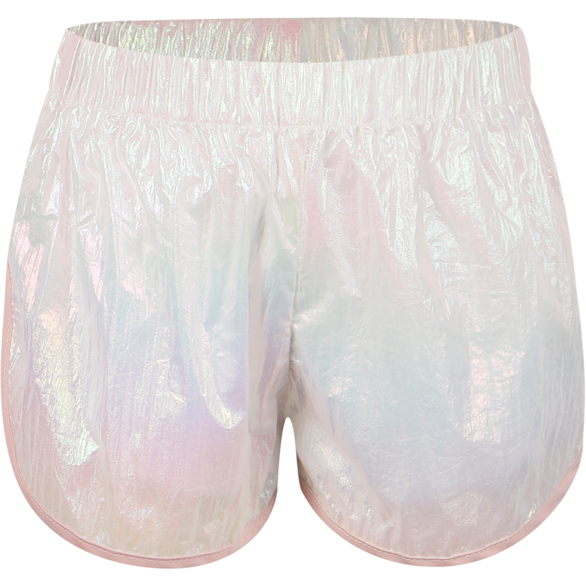 Raspberry Plum Iridescent Shorts in White