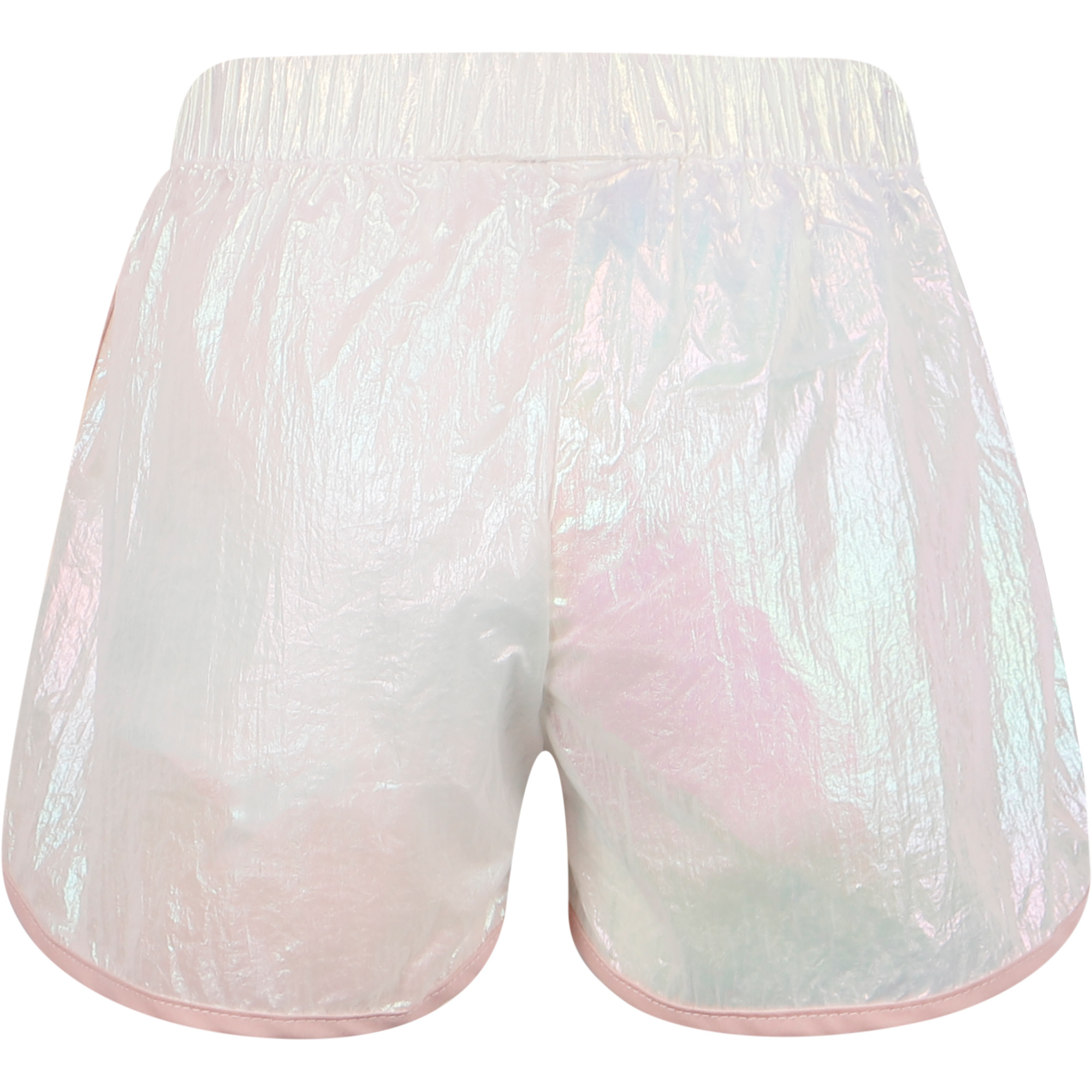 Raspberry Plum Iridescent Shorts in White