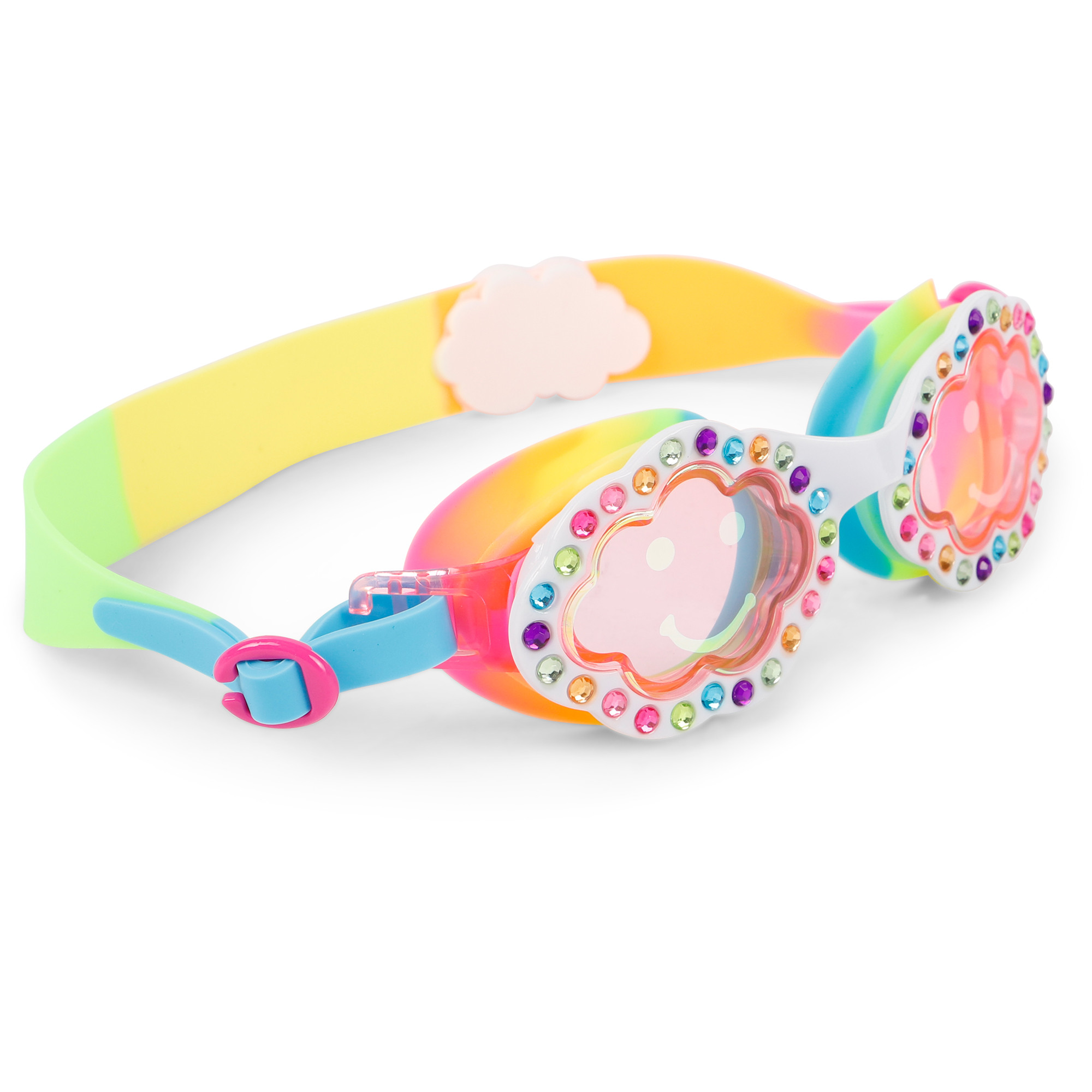 Bling 2O Rainbow Swimming Goggles in White —