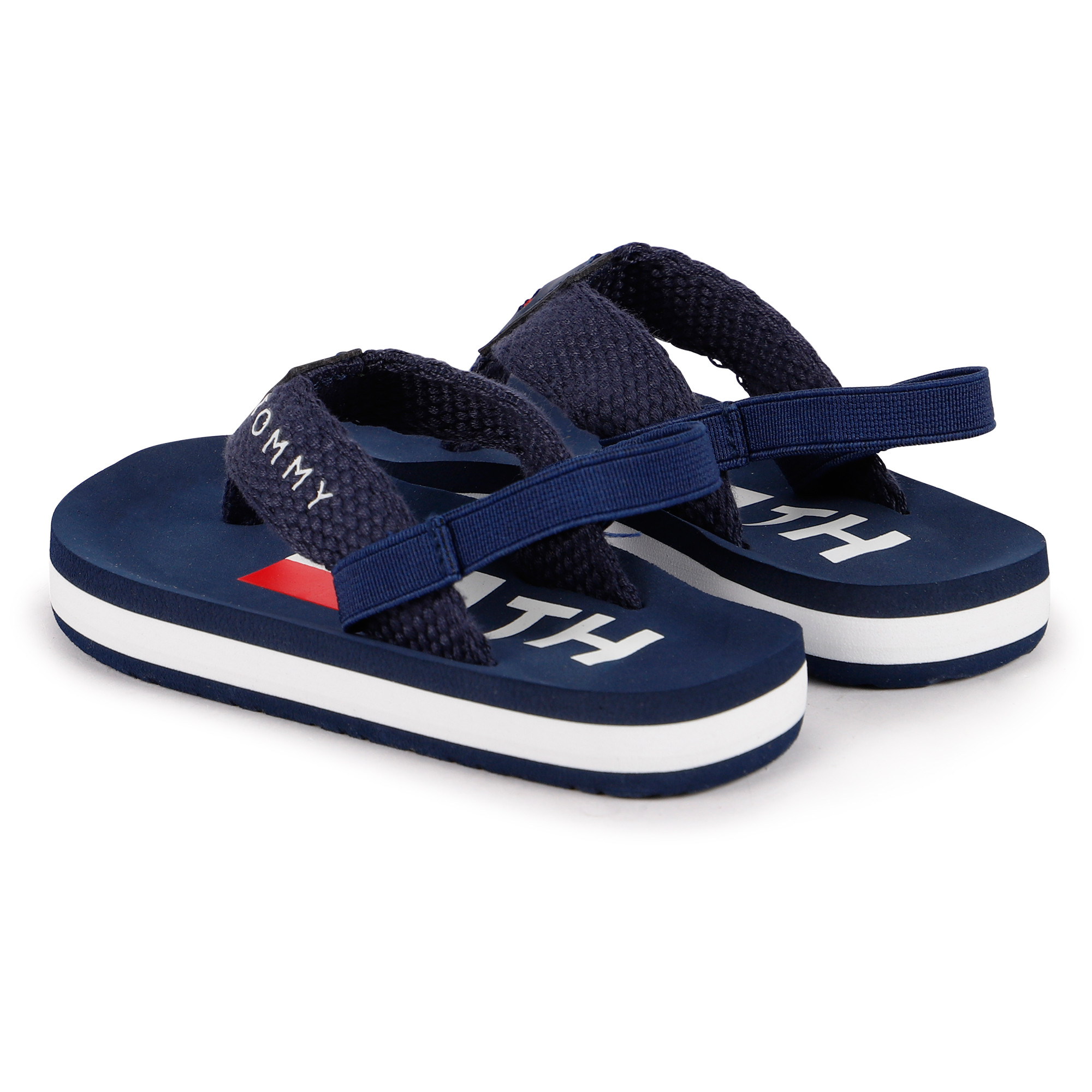 tommy hilfiger logo flip flops