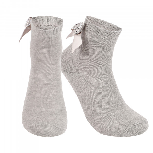 Tie-Ribbon Socks in Grey