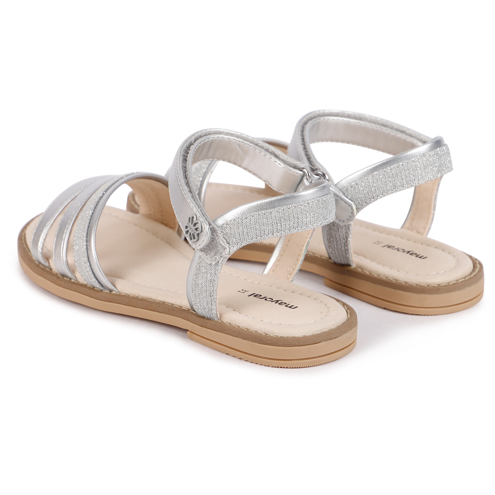 Mayoral Glitter Strap Sandals in Silver