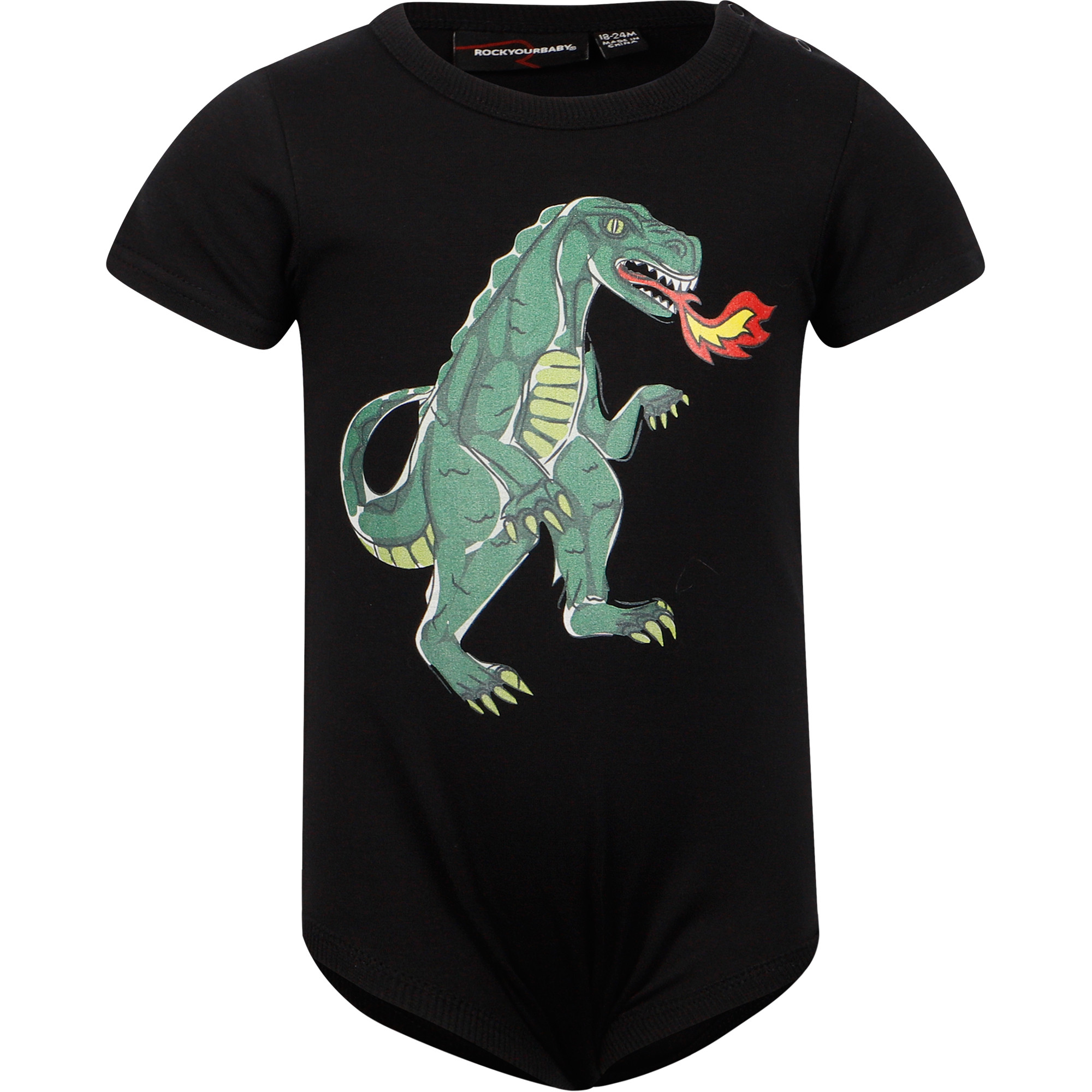 Rock Your Baby Dragon Print Onesie in Black — BAMBINIFASHION.COM