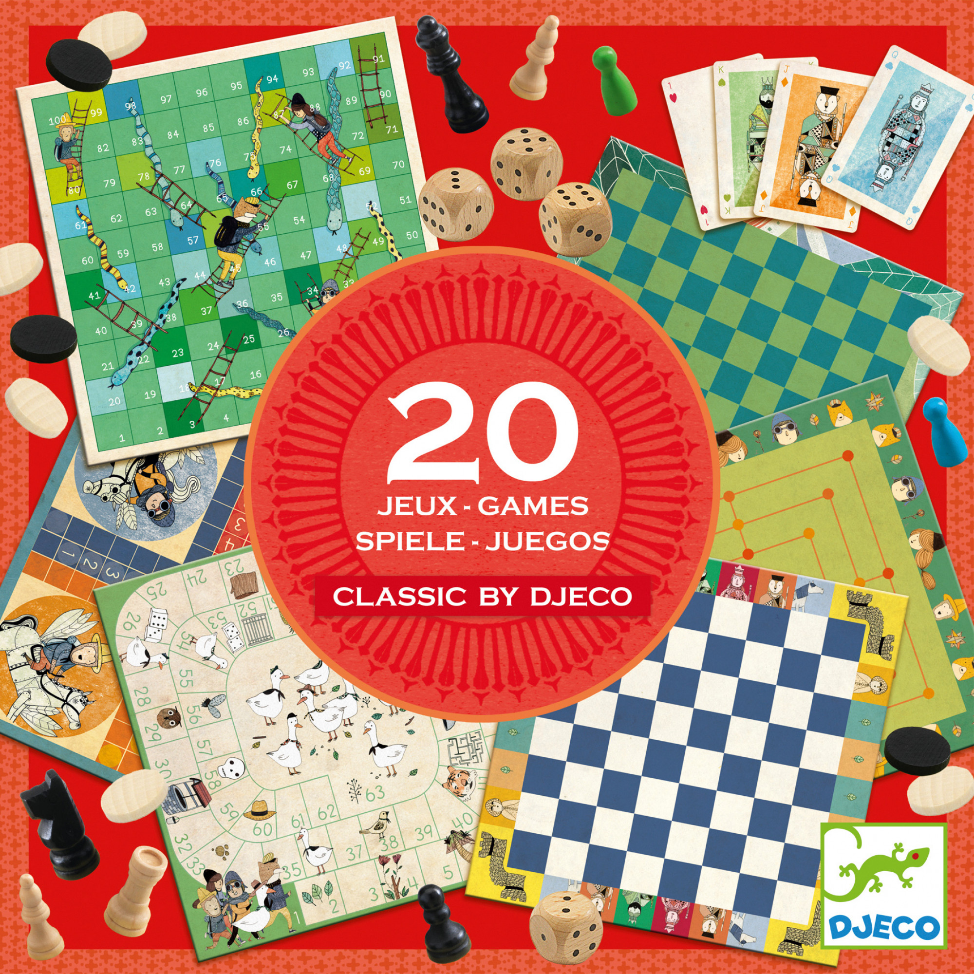 Djeco 20 Classic Board Games Set