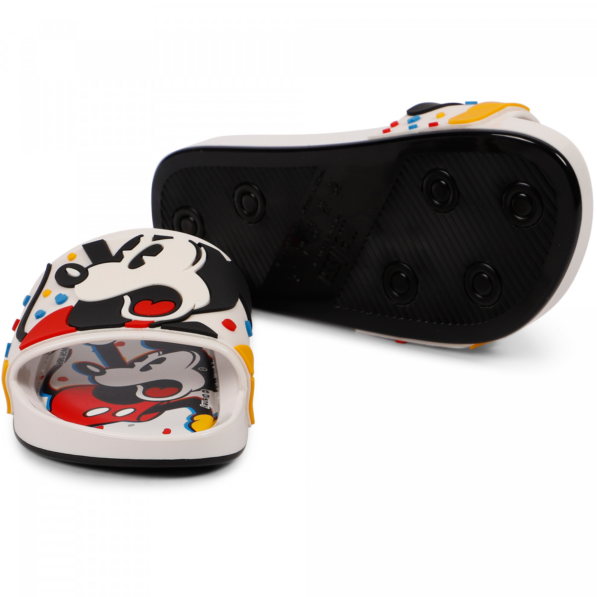 Mini Melissa Mickey Mouse Slide Sandals in White | BAMBINIFASHION.COM
