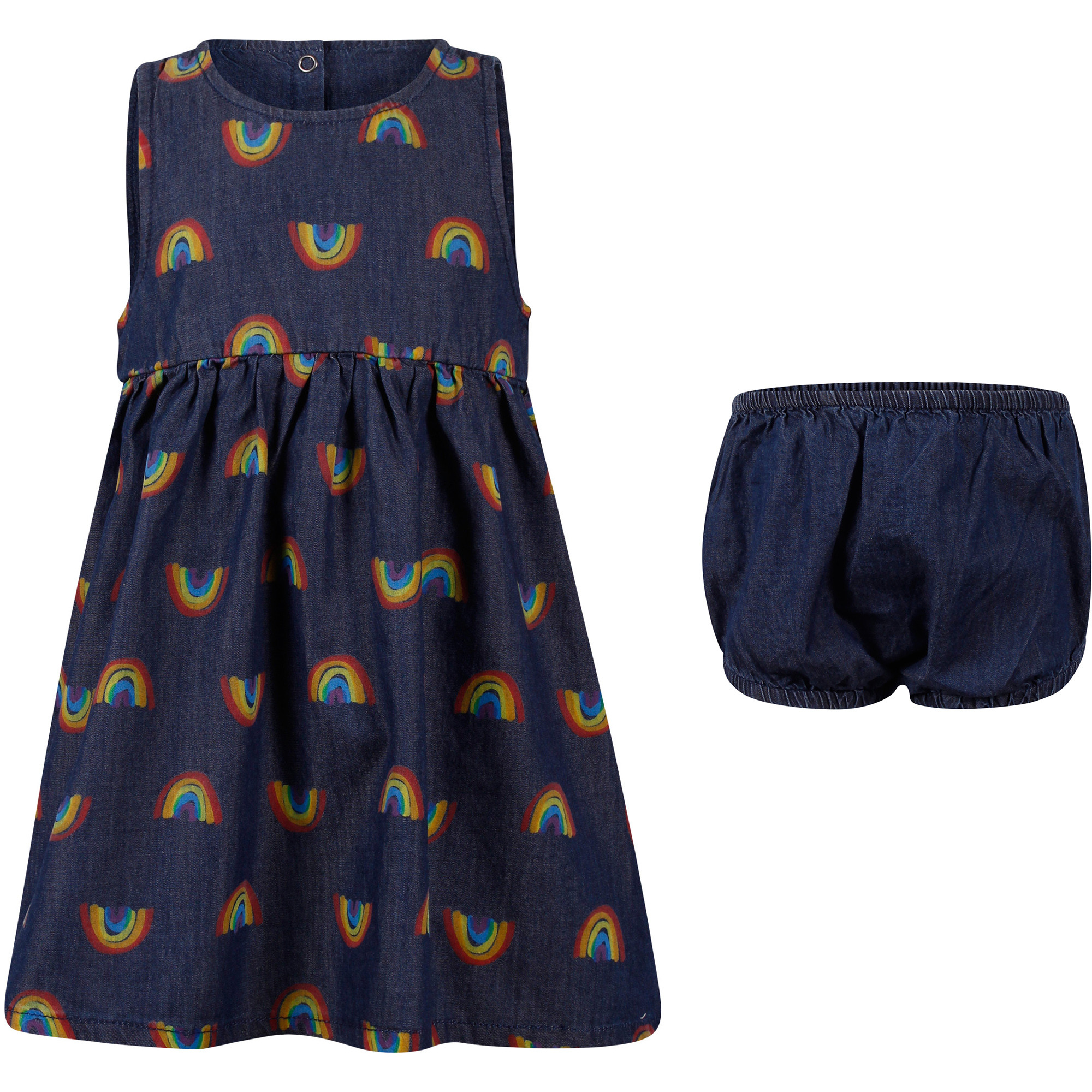 denim dress rainbow