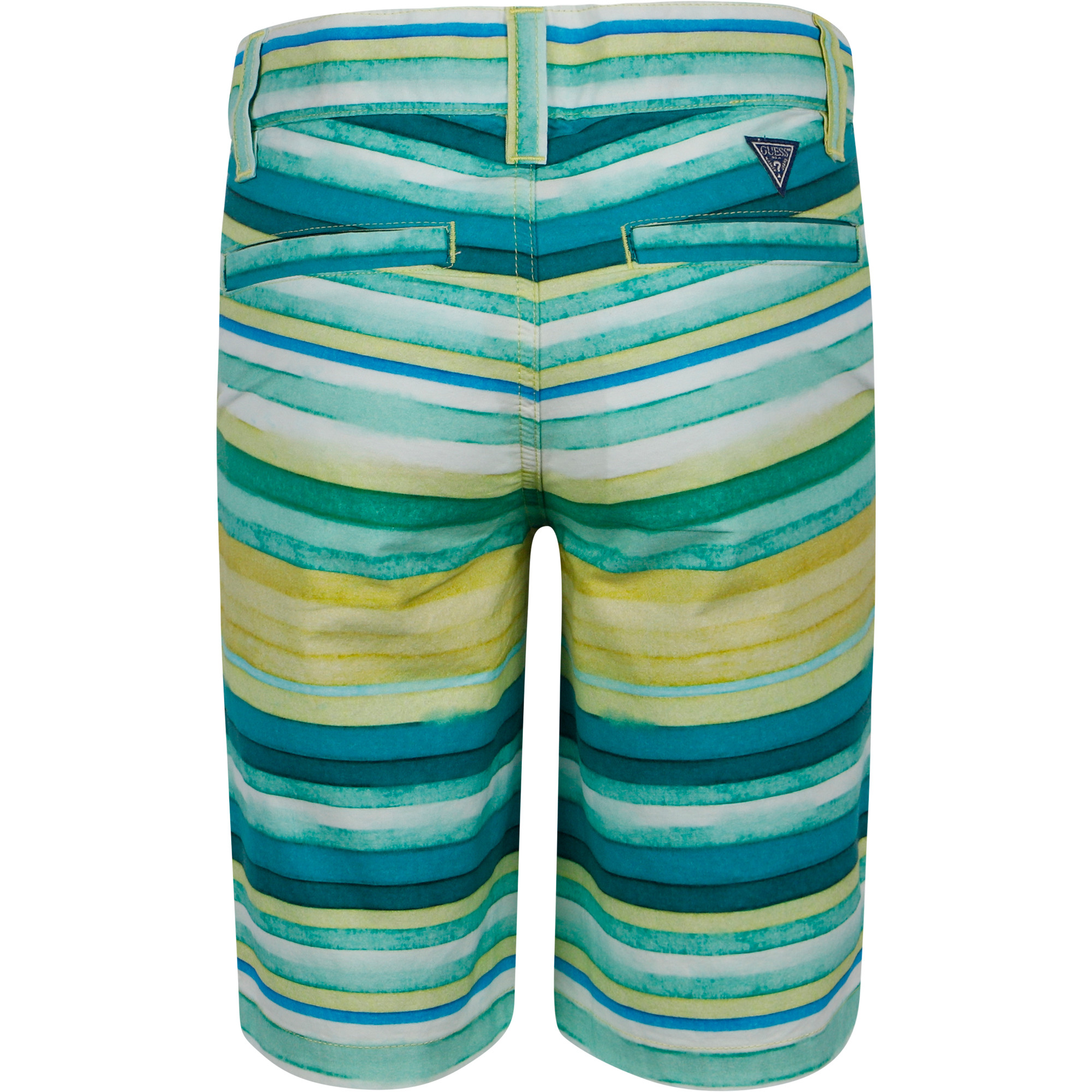 Guess Striped Bermuda Shorts in Green and Yellow —