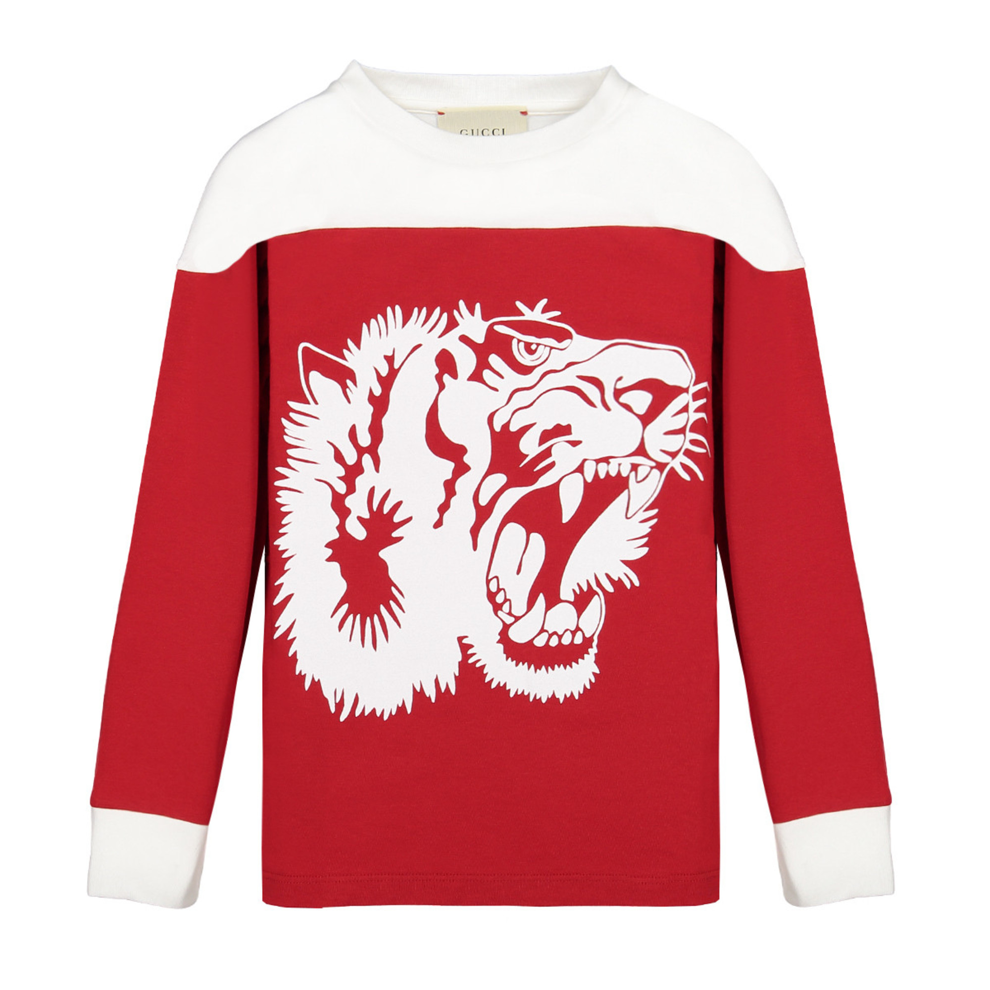 Gucci Boys Red Sweatshirt with Tiger Print for Boys