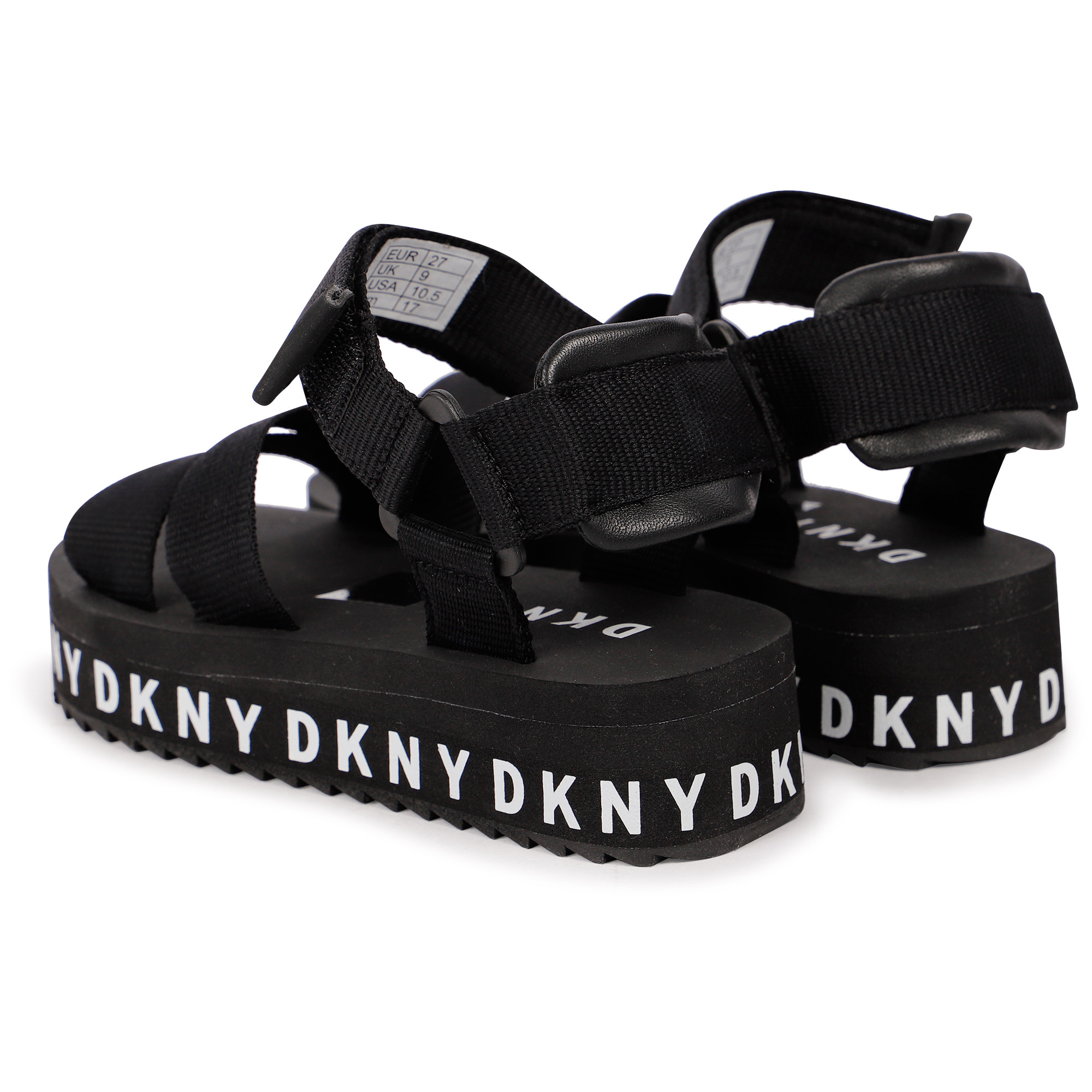 DKNY Logo Sandals in Black - BAMBINIFASHION.COM