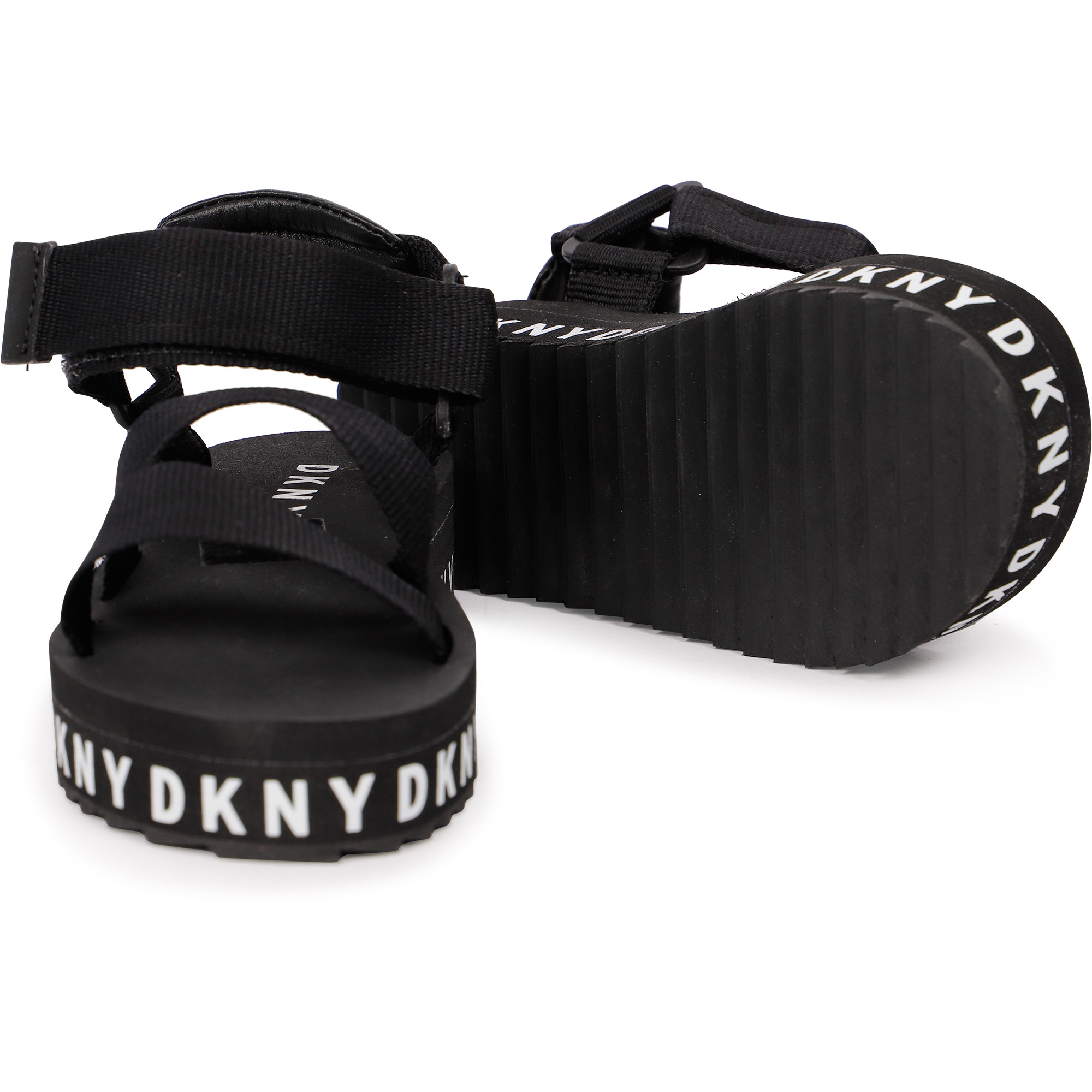 dkny fama logo dress sandals