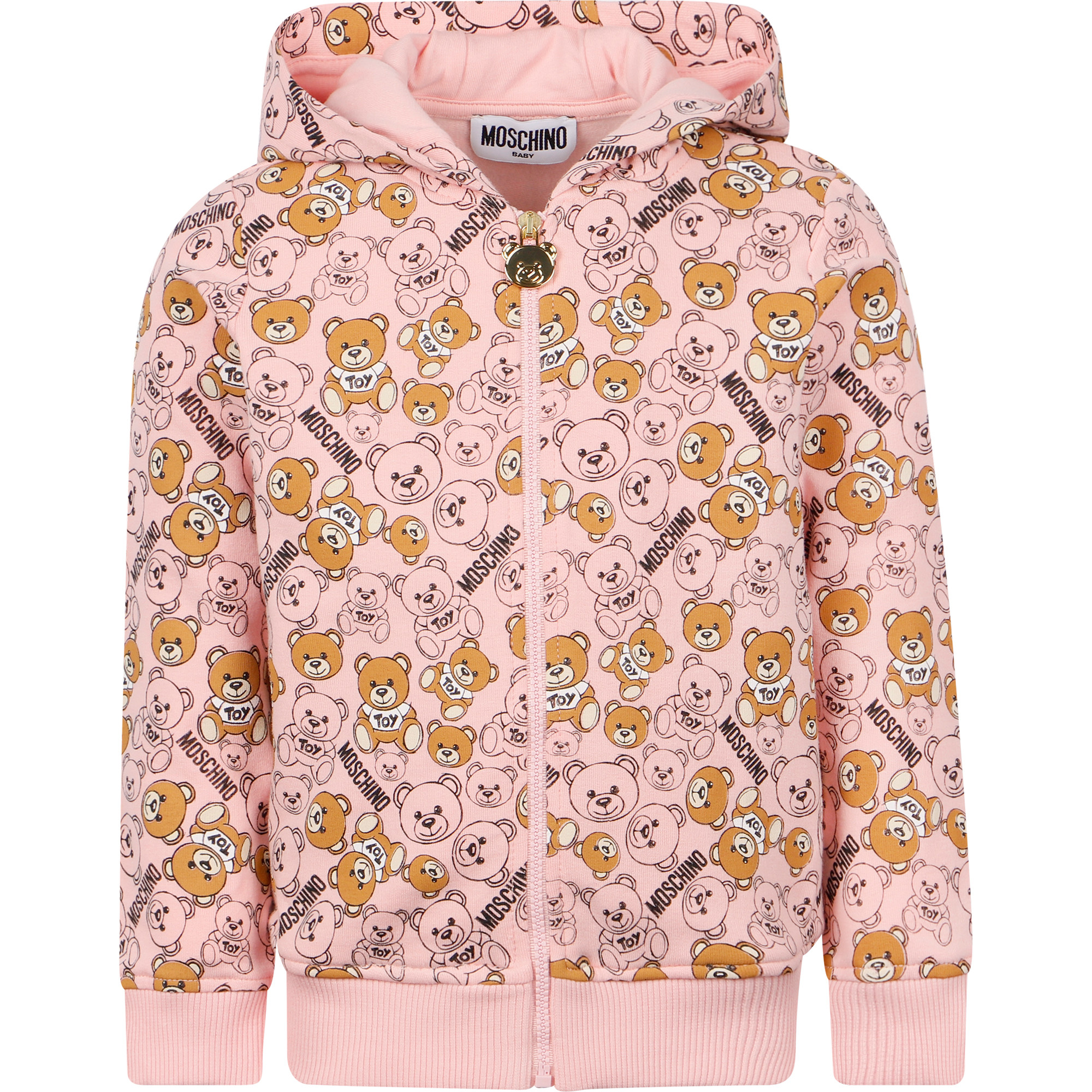 teddy print hoodie