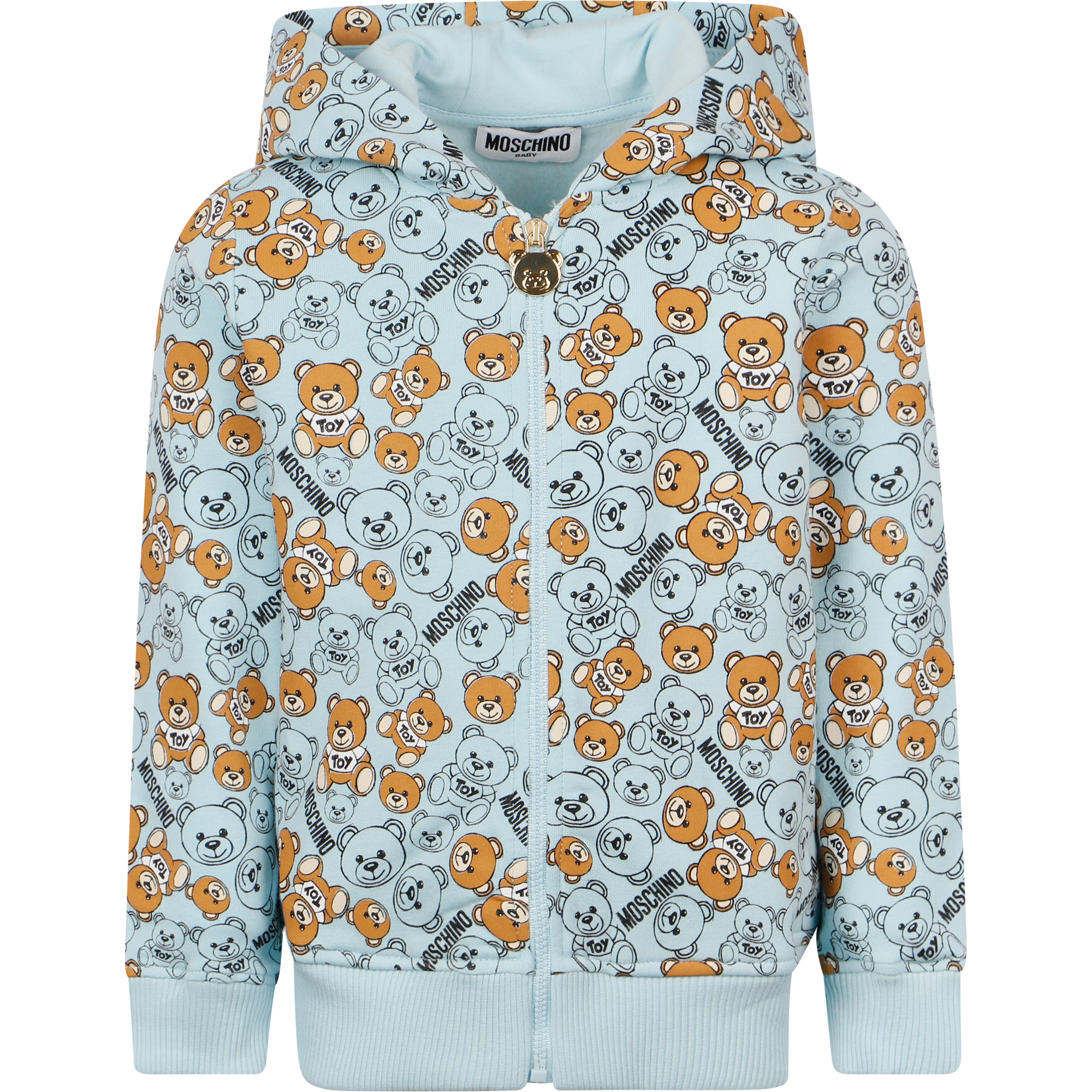 teddy print hoodie