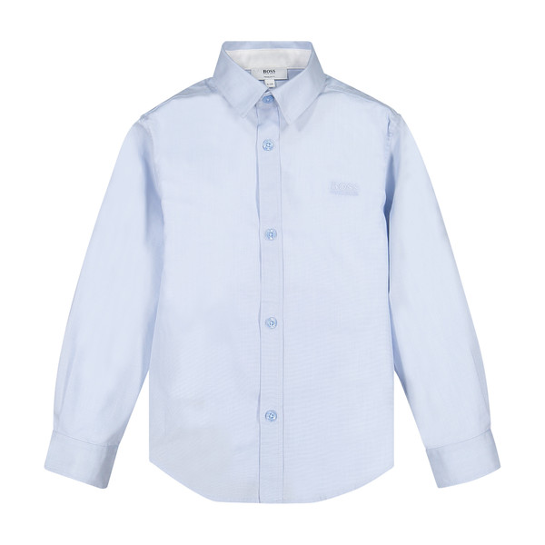 BOSS Boys Classic Blue Dress Shirt for Boys