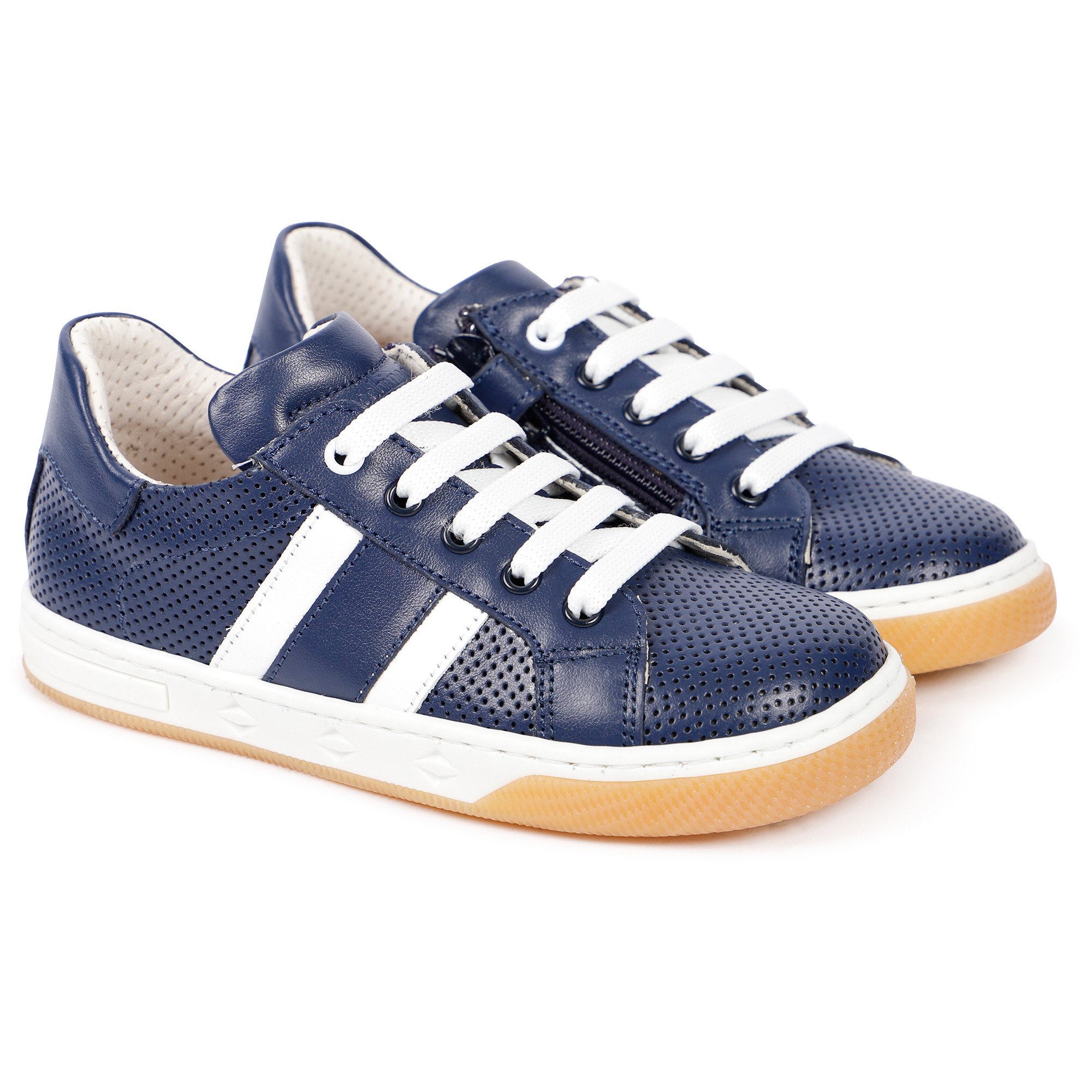 Zecchino d'Oro Perforated Sneakers in Navy Blue ...