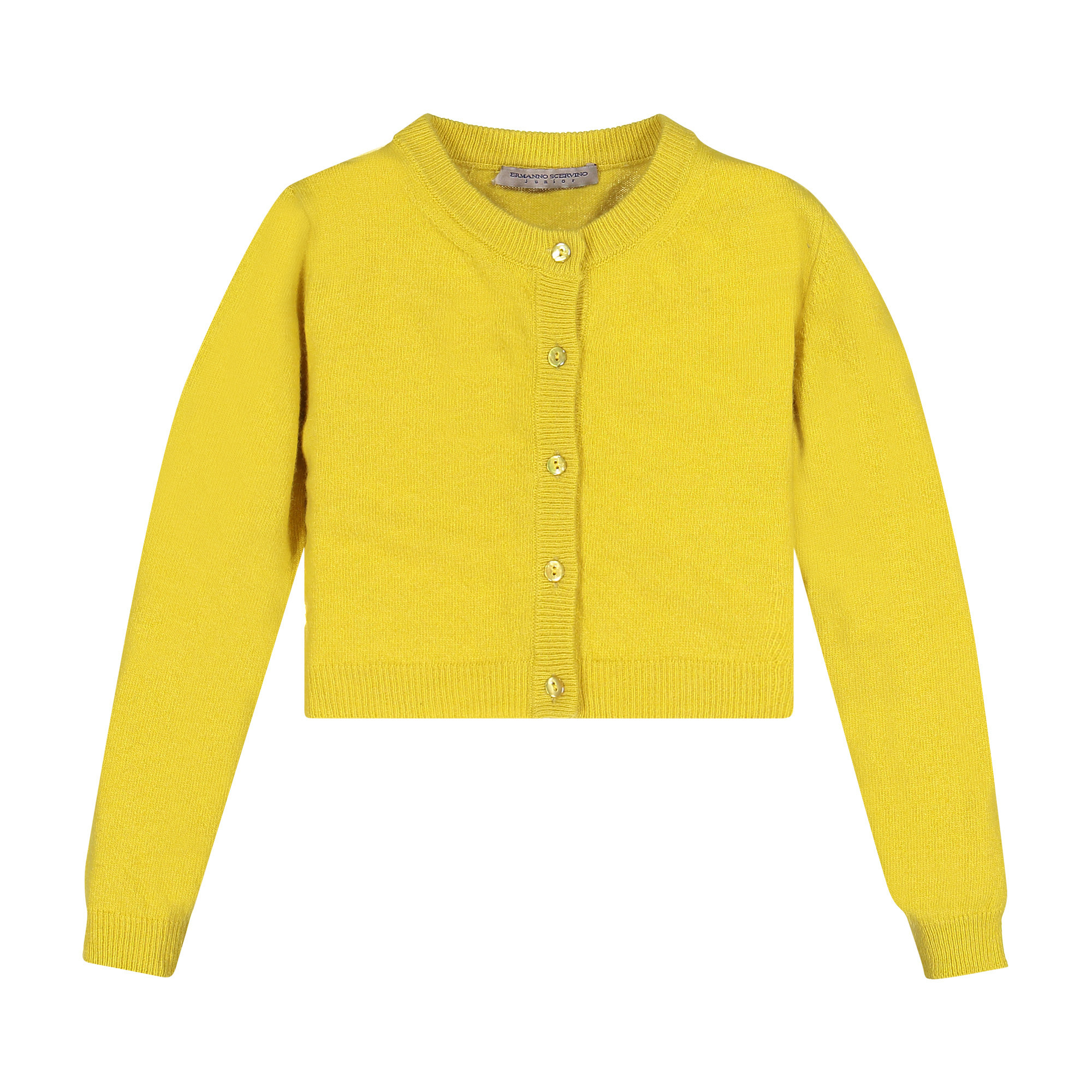 Ermanno Scervino Girls Yellow Wool Blend Cardigan for Girls