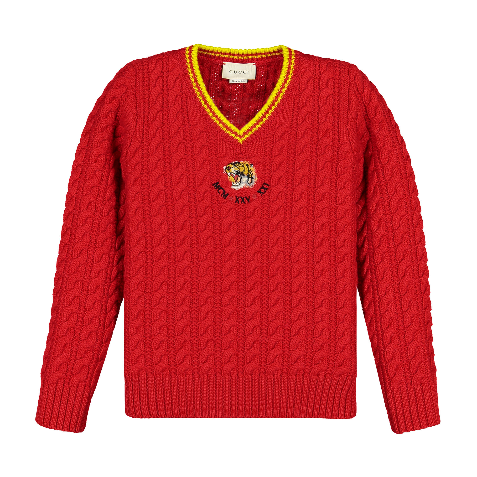 Gucci Boys Red Cable Knit Sweater for Boys