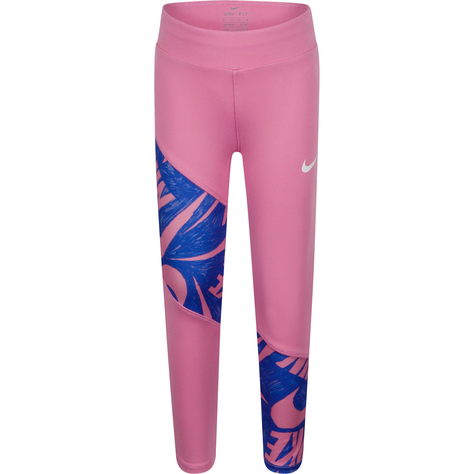 pink and blue nike leggings