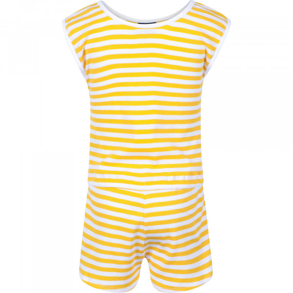 Smiley Face Playsuit in White and Yellow