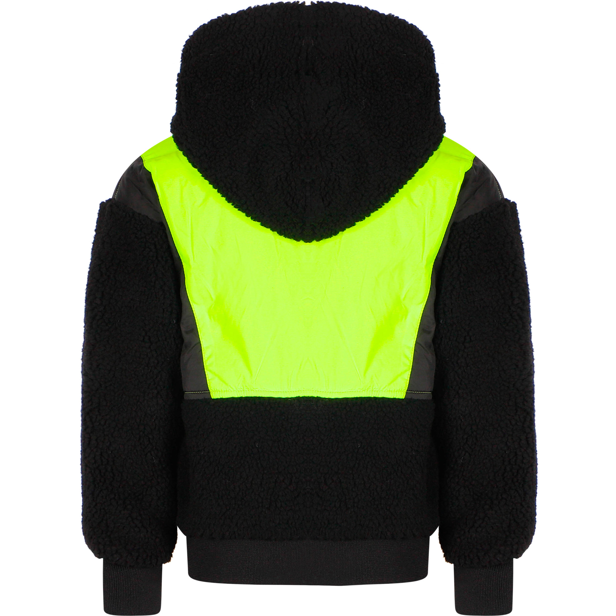 DKNY Logo Jacket in Fluorescent Green and Black —