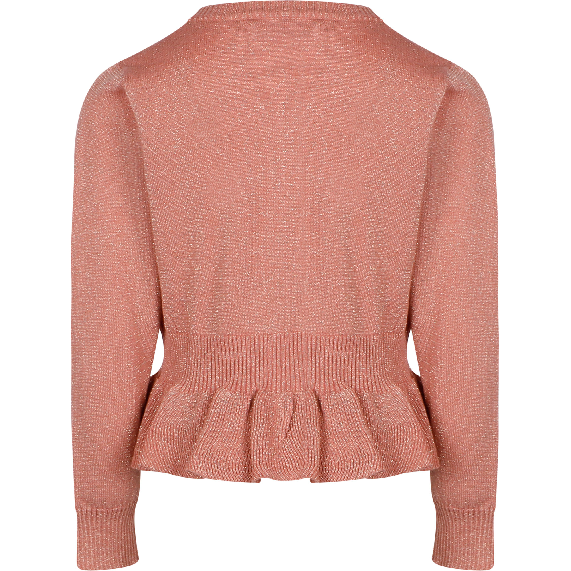 Molo Glitter Cardigan in Salmon Pink —