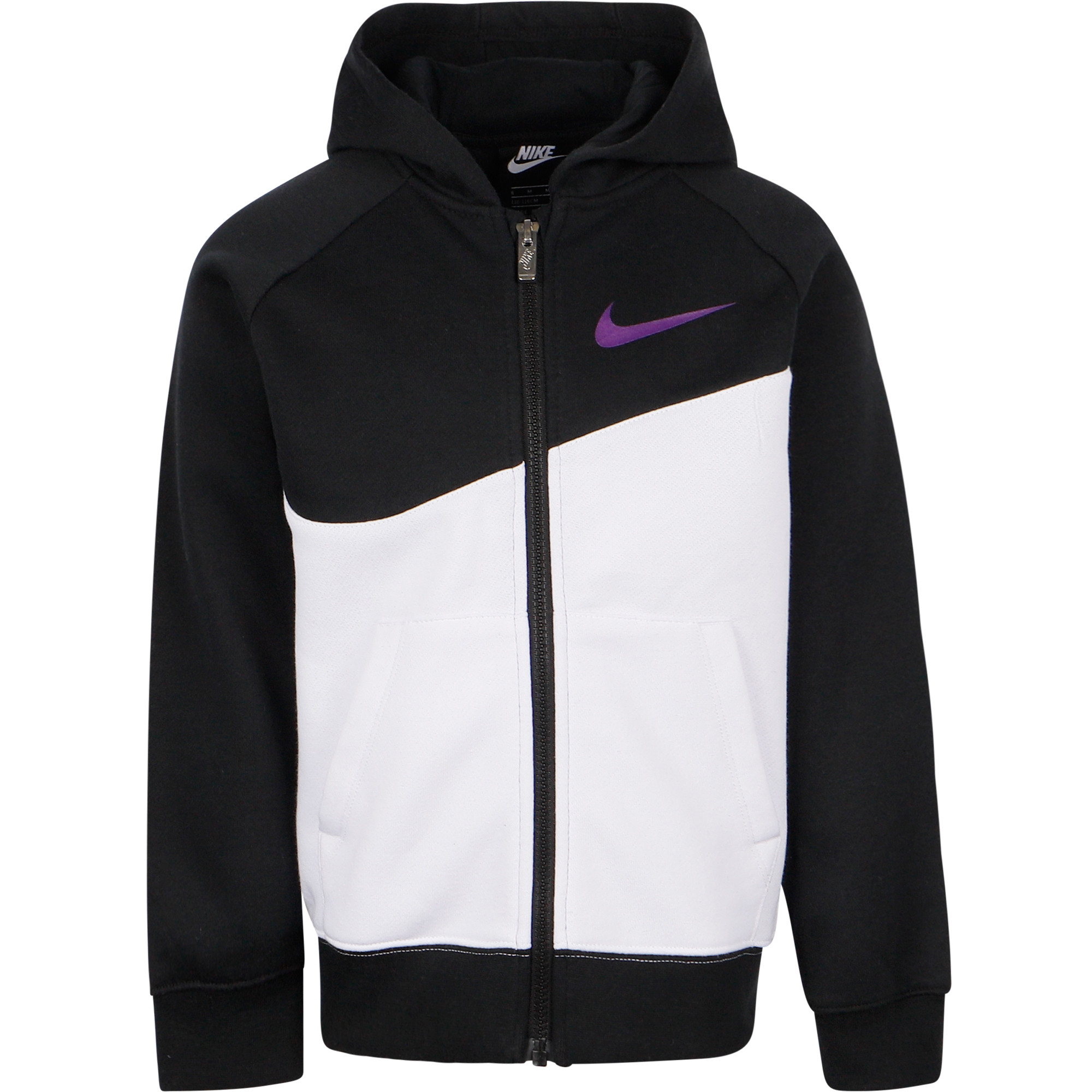 White nike hoodie with black logo Clearance