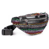 Striped Sequin Belt Bag in Black