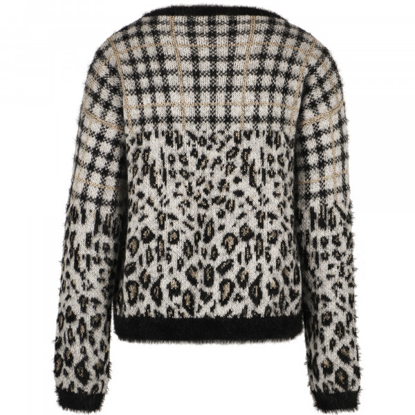 Leopard Print Sweater in Black and White