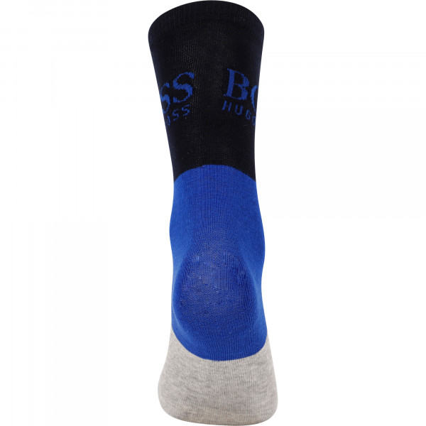 Logo Socks Set in White, Black and Blue