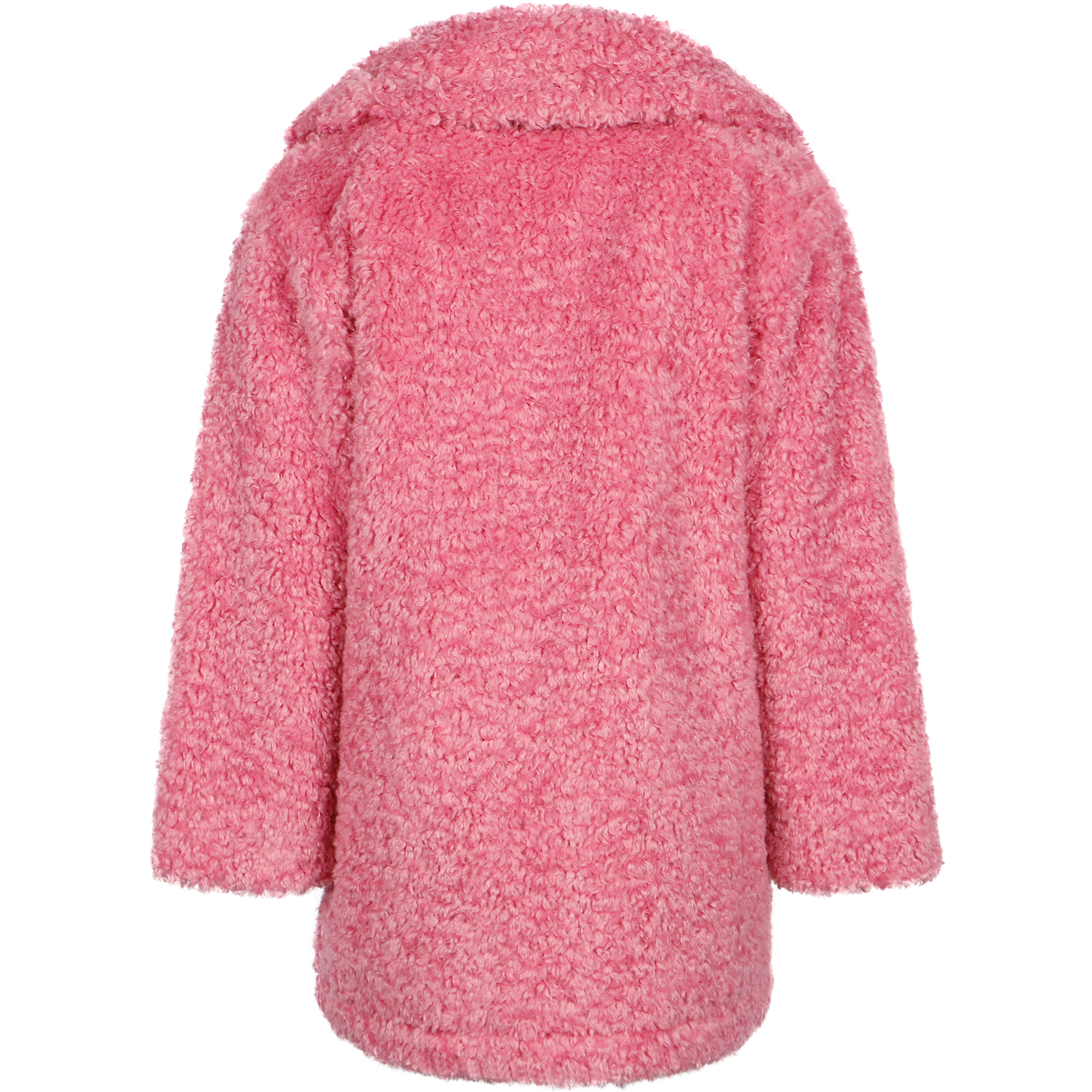 Monnalisa Fuzzy Faux Fur Coat in Pink