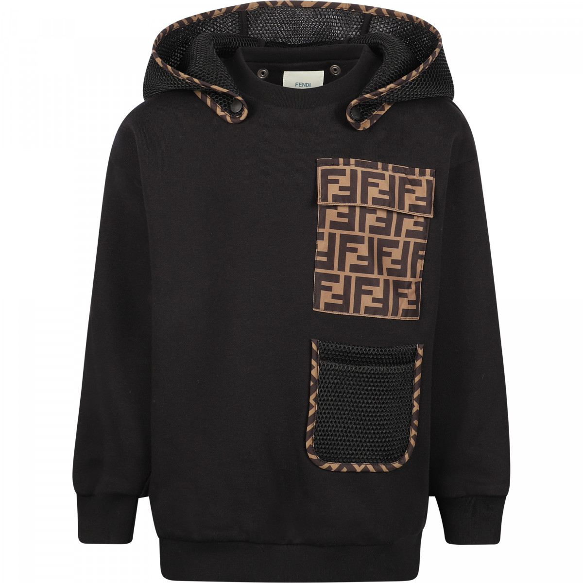 Fendi FF Print Hoodie in Black —