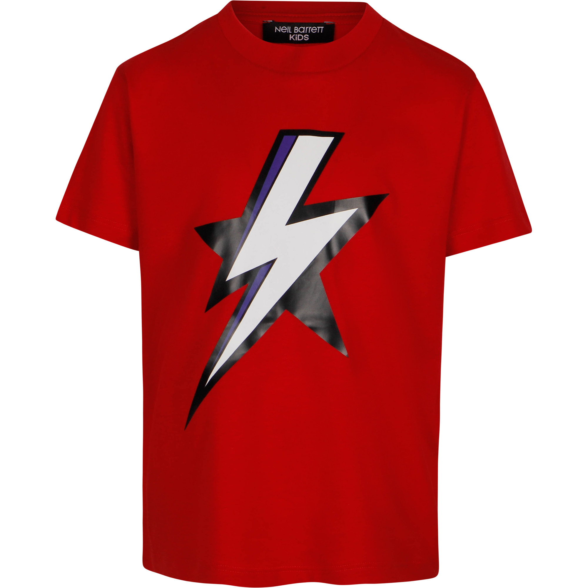 Neil Barrett Lightning Logo T-Shirt in Red â BAMBINIFASHION.COM