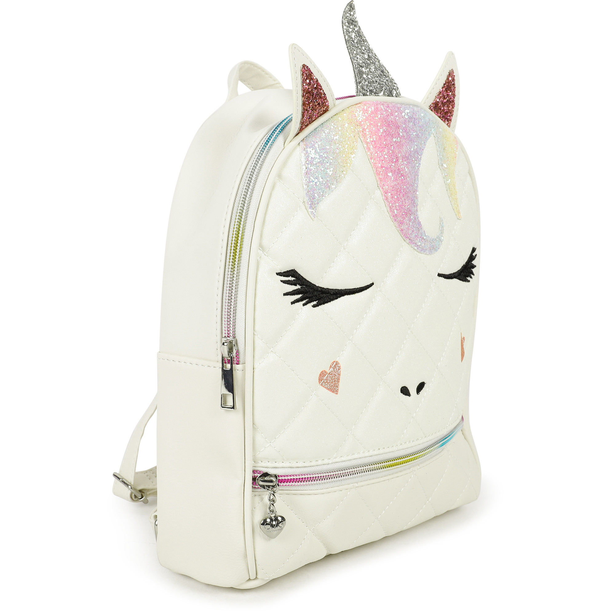 OMG Accessories Miss Gwen's Unicorn Quilted Mini Backpack in White