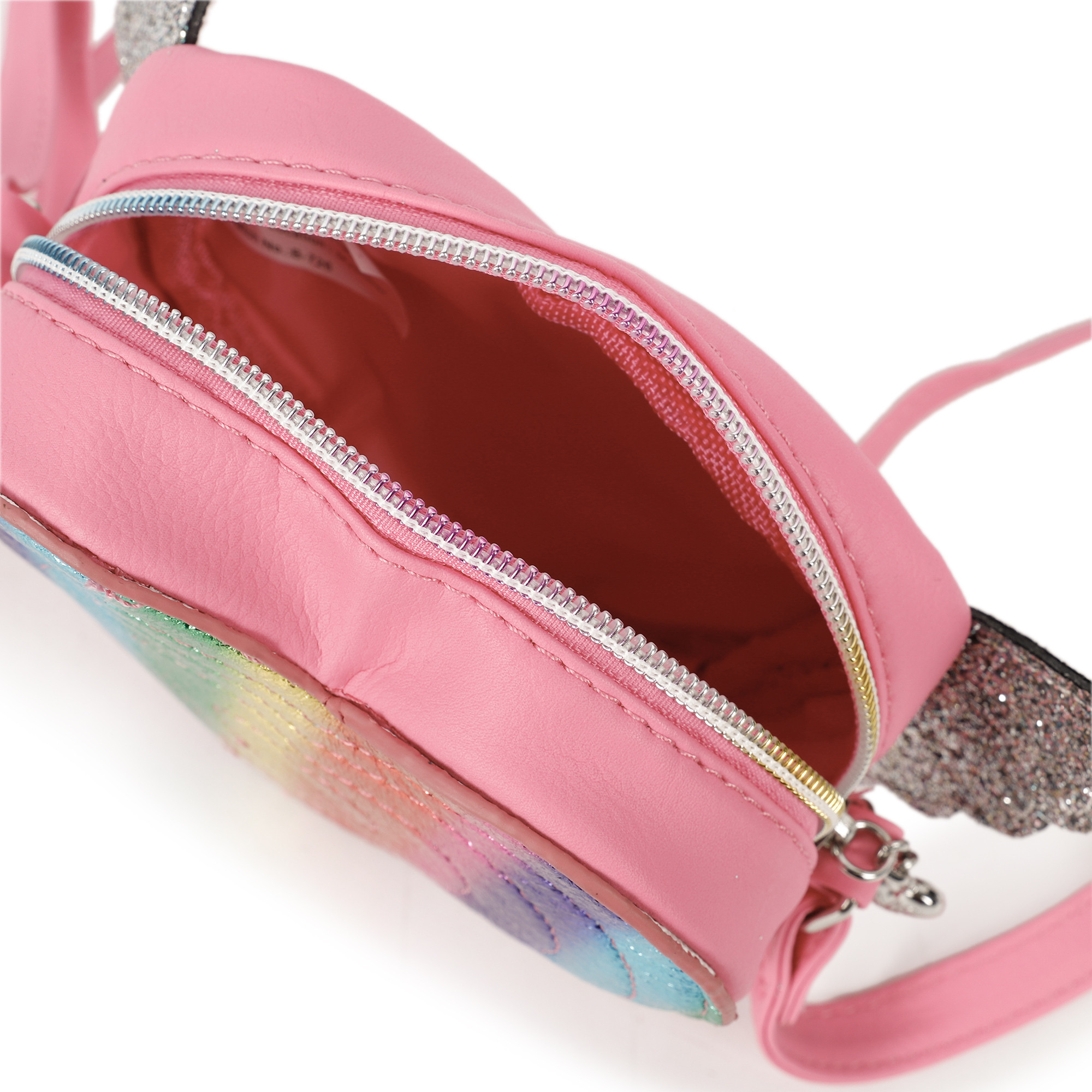 OMG Accessories Winged Rainbow Heart Shoulder Bag in Pink