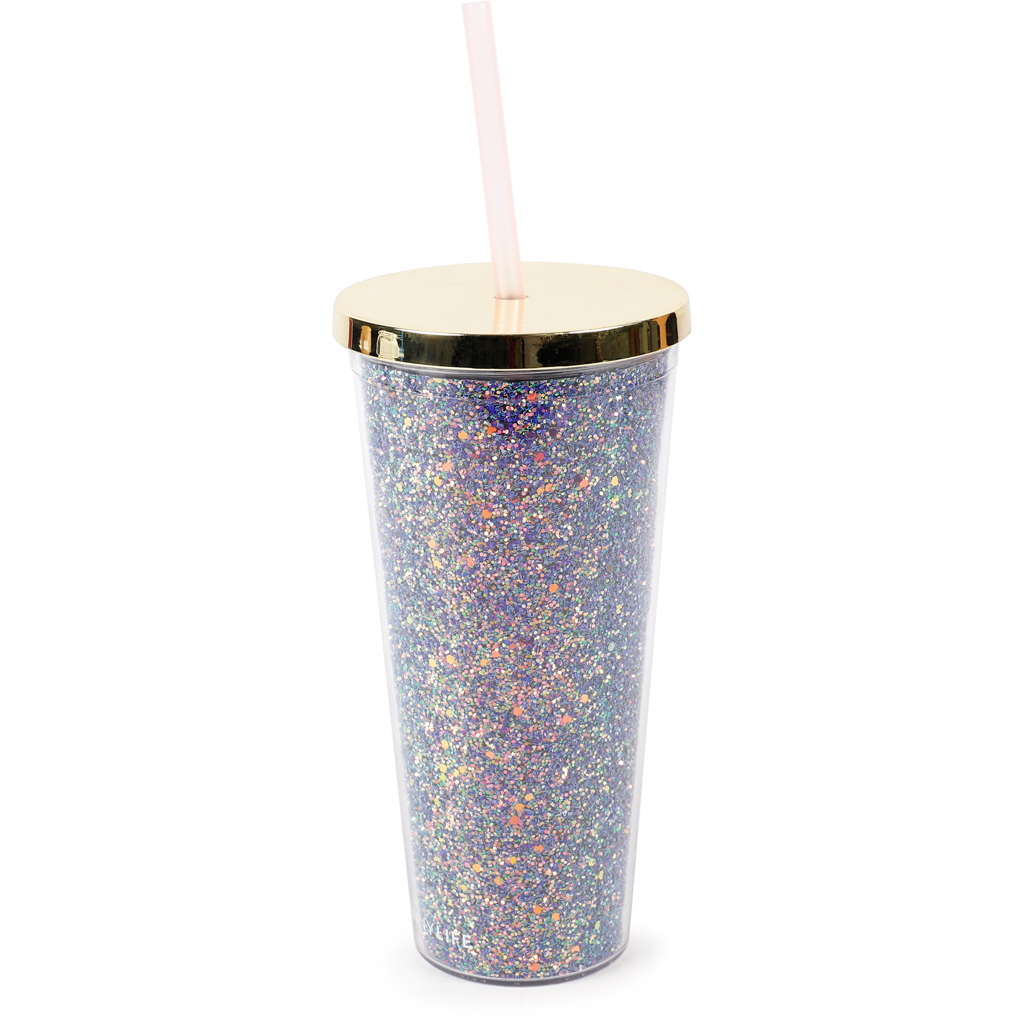 Sunnylife Glitter Detailing Drinking Cup with Straw
