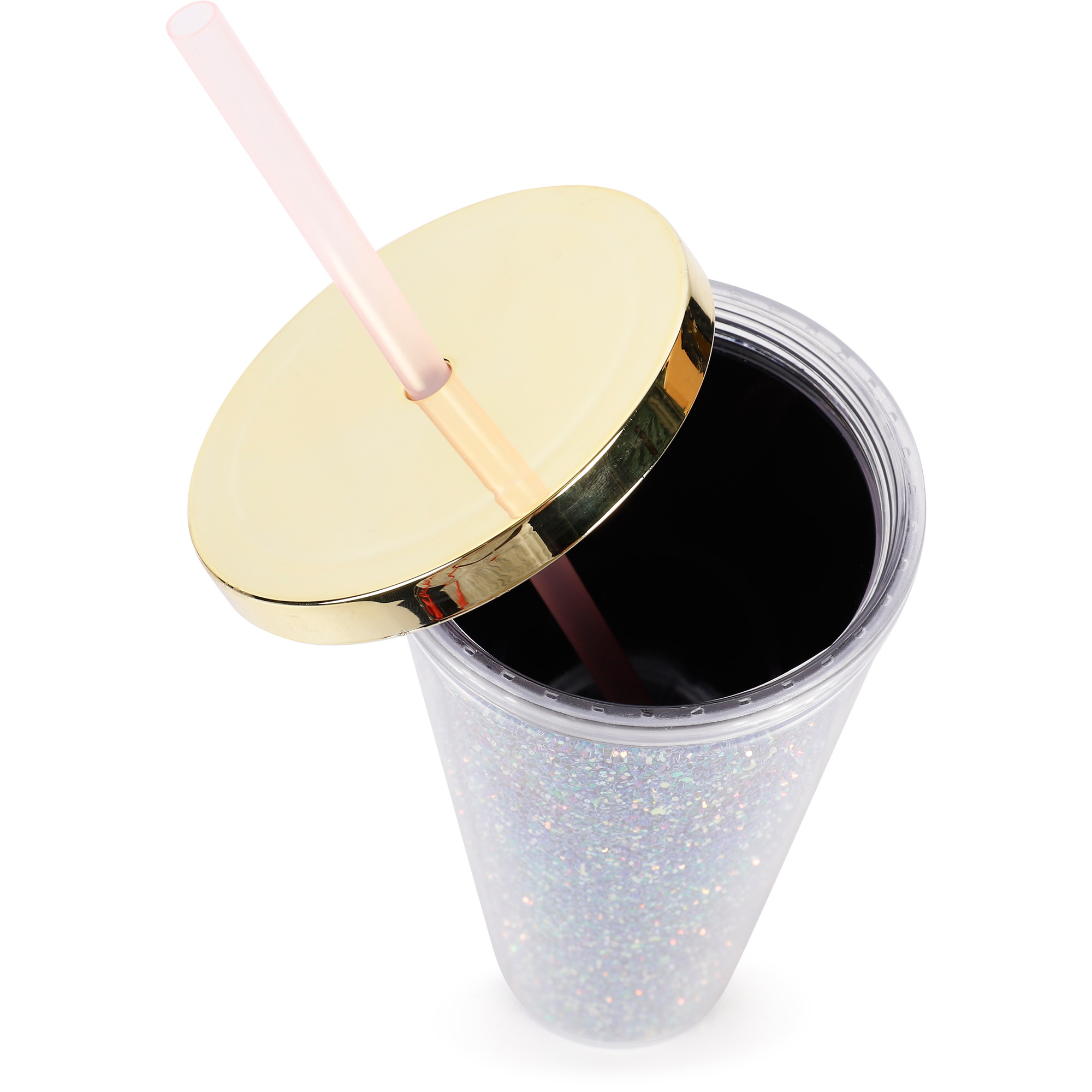 Sunnylife Glitter Detailing Drinking Cup with Straw