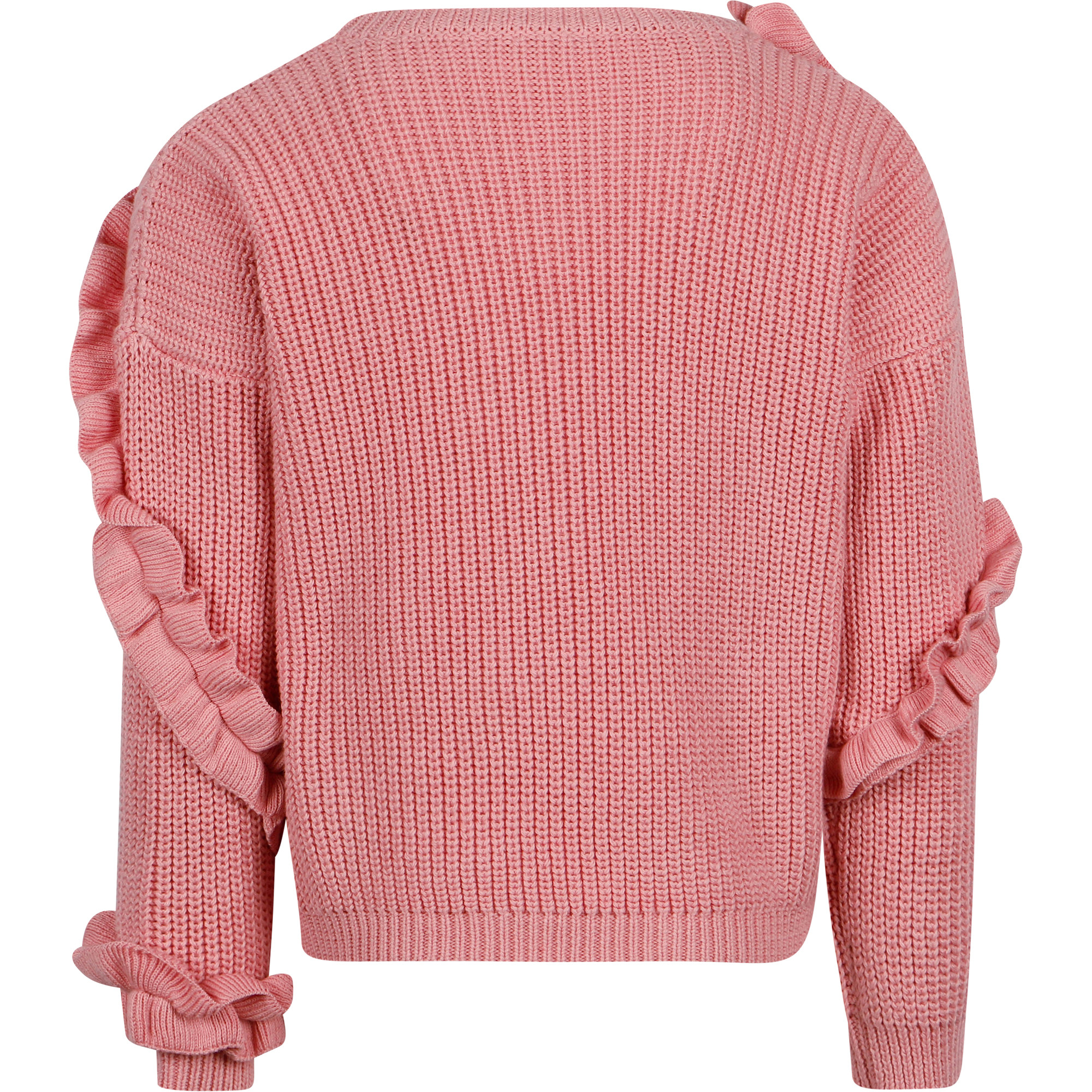 Il Gufo Ruffled Sweater in Rose Pink —