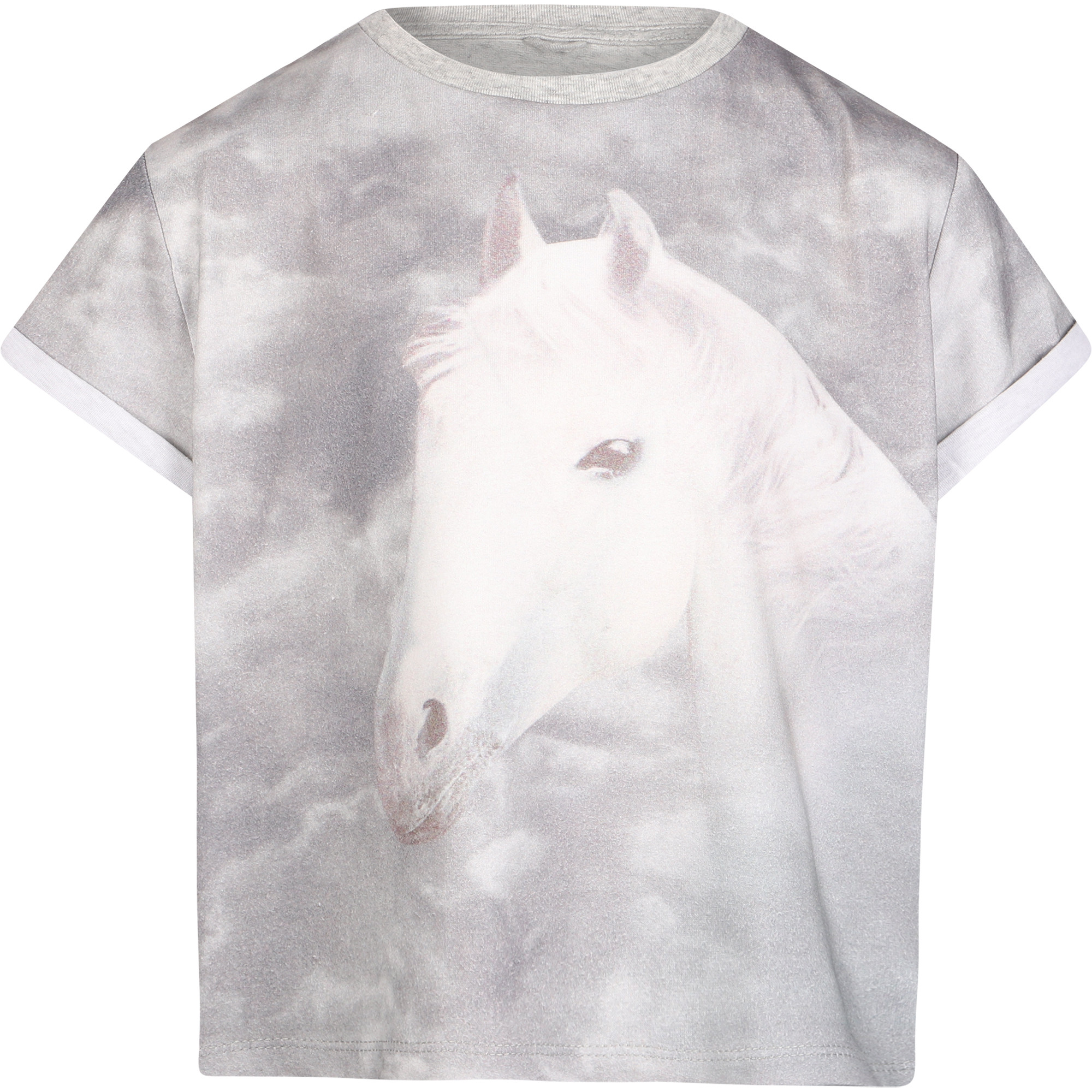 Stella McCartney Horse Logo TShirt in White and Grey