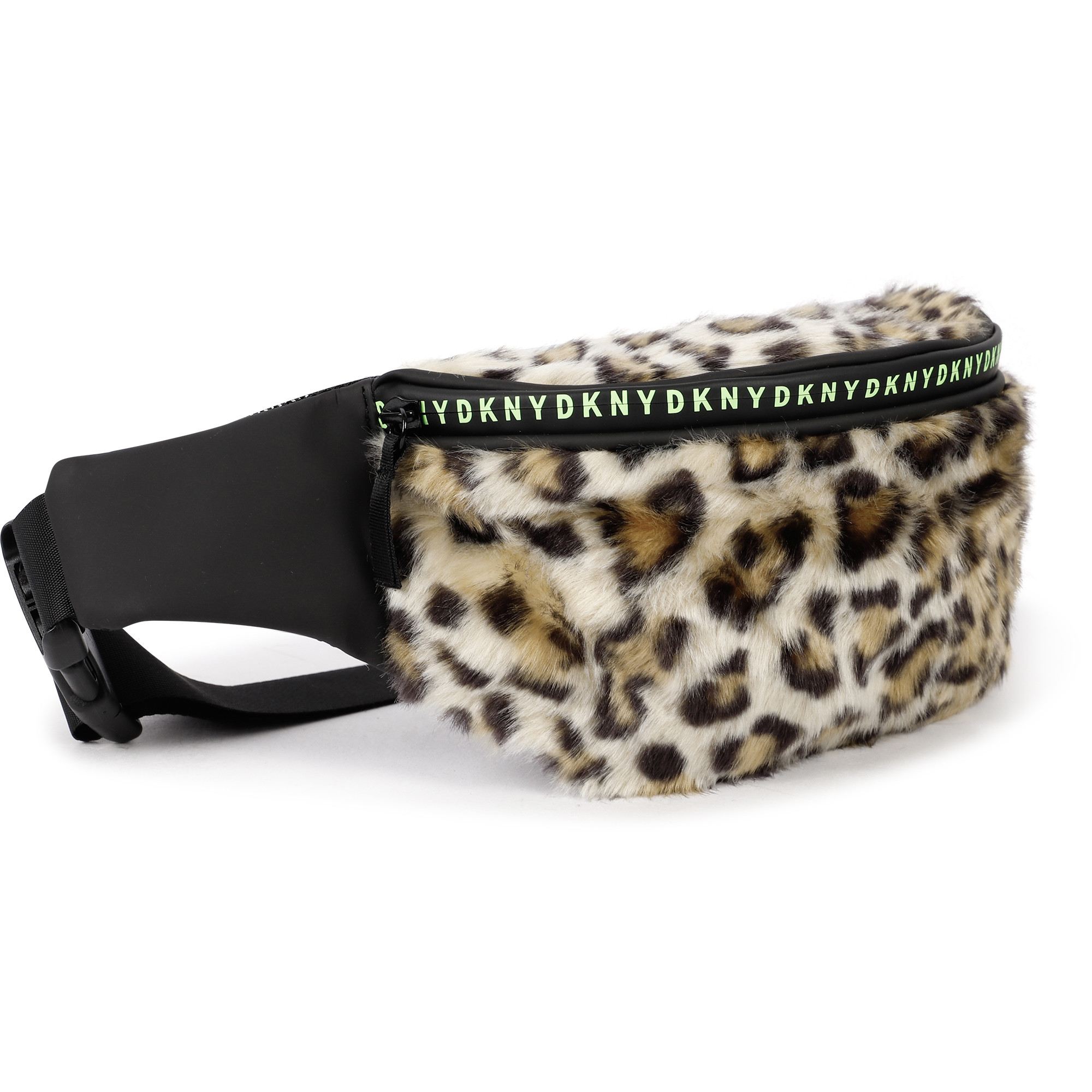 DKNY Leopard Print Belt Bag in Black and Beige —