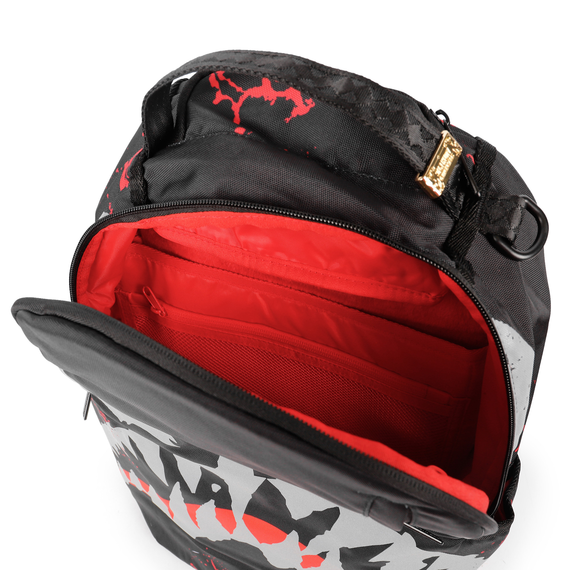 Sprayground Venom School Backpack in Black and Red
